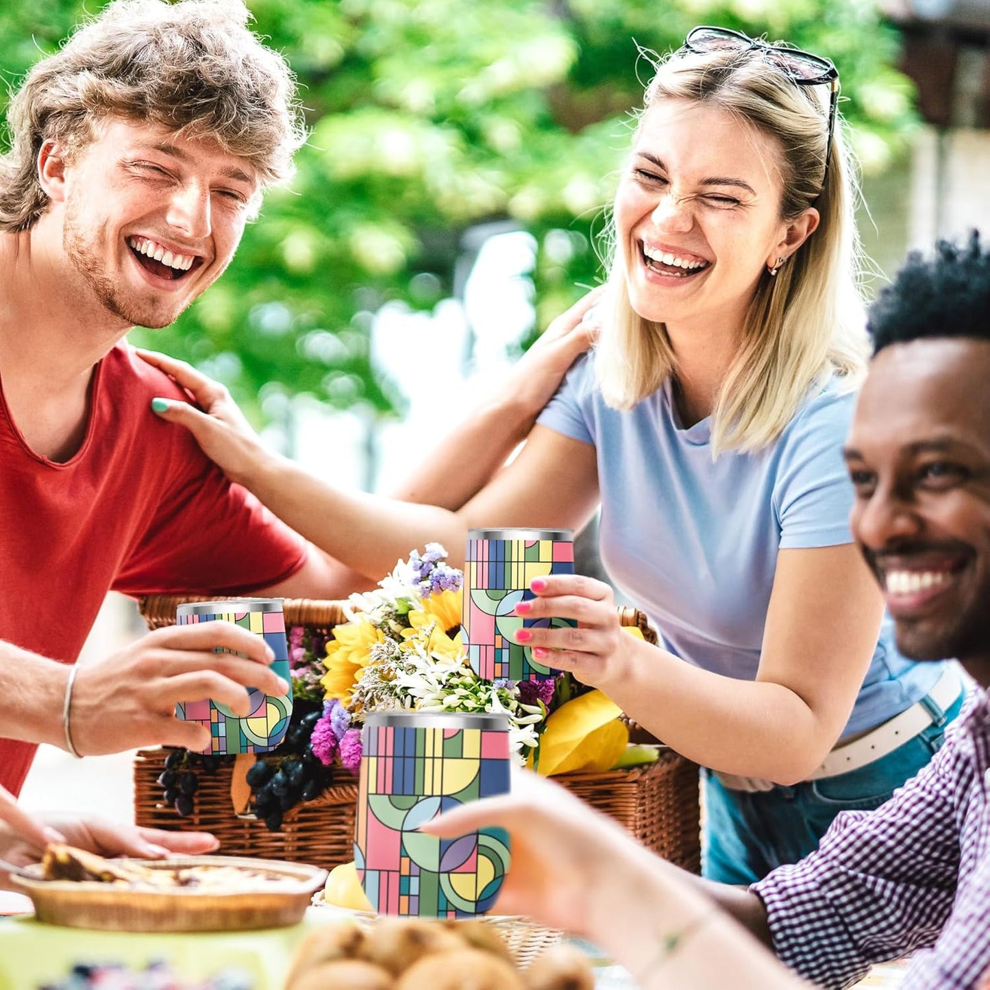 RainCaper 18/8 Stainless Steel Insulated Water Tumbler with Straw | 30oz, BPA-Free, Double Wall for Hot & Cold | Travel-Friendly, Cup Holder Ready (Frank Lloyd Wright Saguaro Forms)