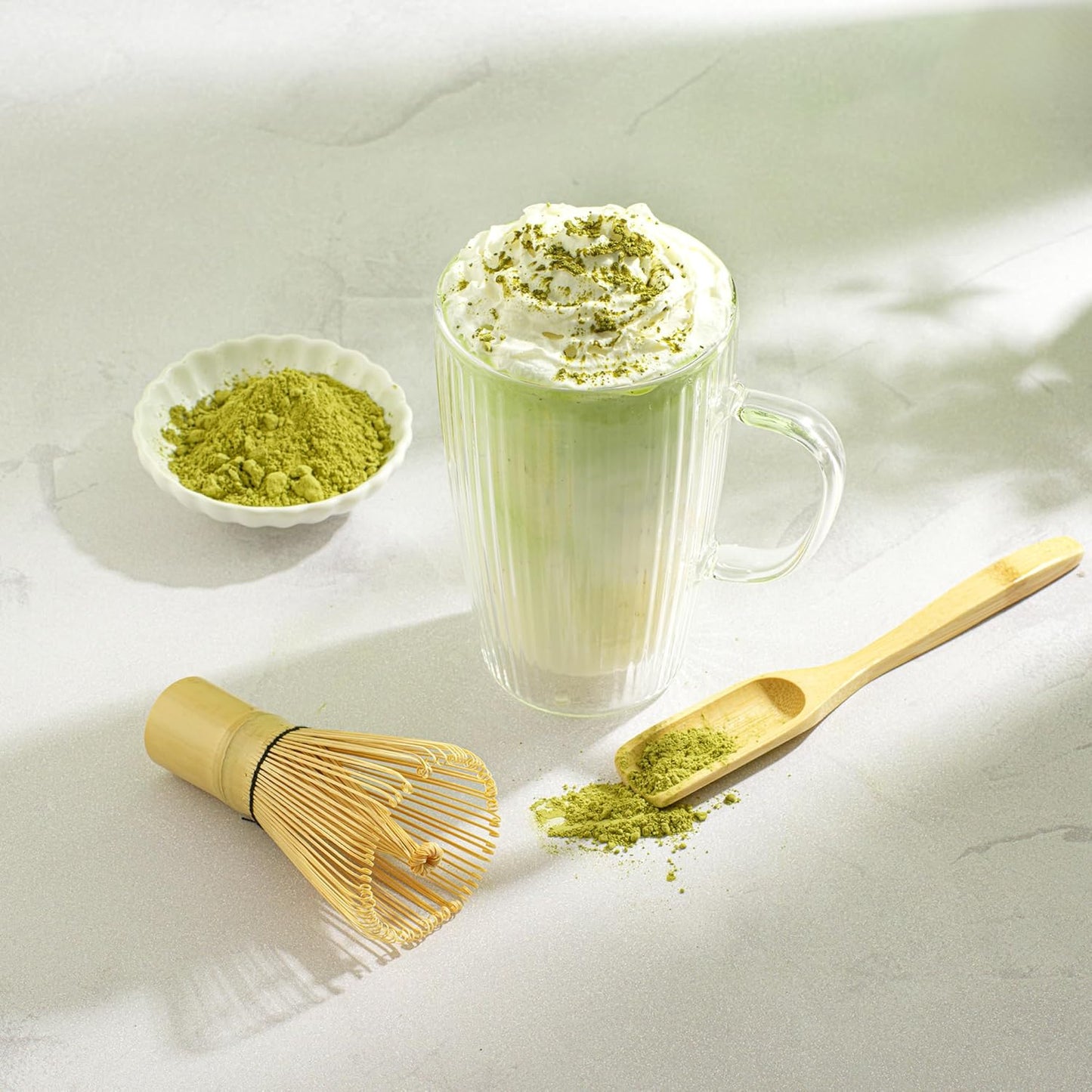 JoyJolt Fluted Glass Coffee Mugs - Double Insulated, 15oz Large Set of 2, Thermal Glass Coffee Mugs