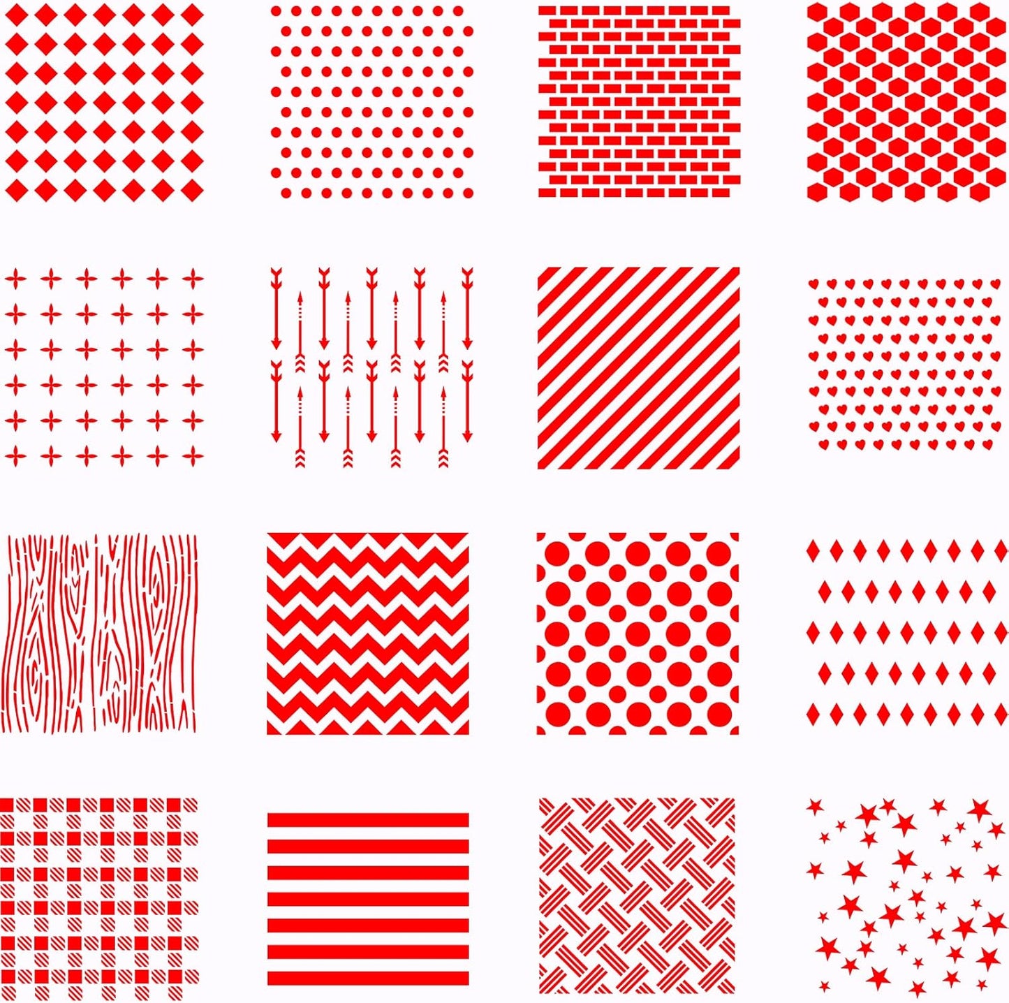 Stencil Genie 16 Pcs 5.5x5.5in Baking Stencils for Royal Icing, Airbrush, Sugar & Craft Painting