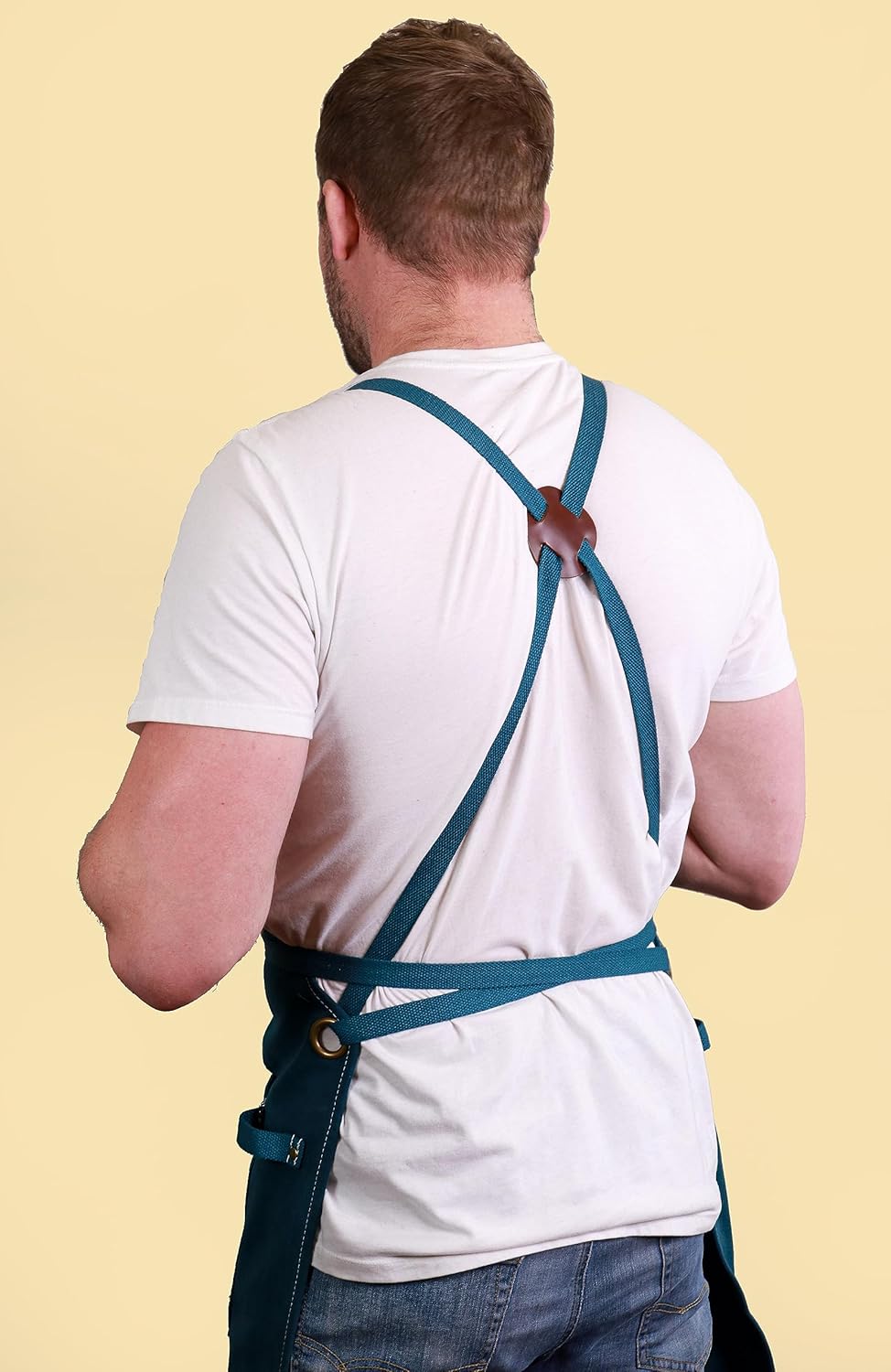 Caldo Canvas Kitchen Apron for Cooking - Mens and Womens Canvas Apron for Professional Chef, Server, or Barista- Adjustable with Pockets (Spruce)