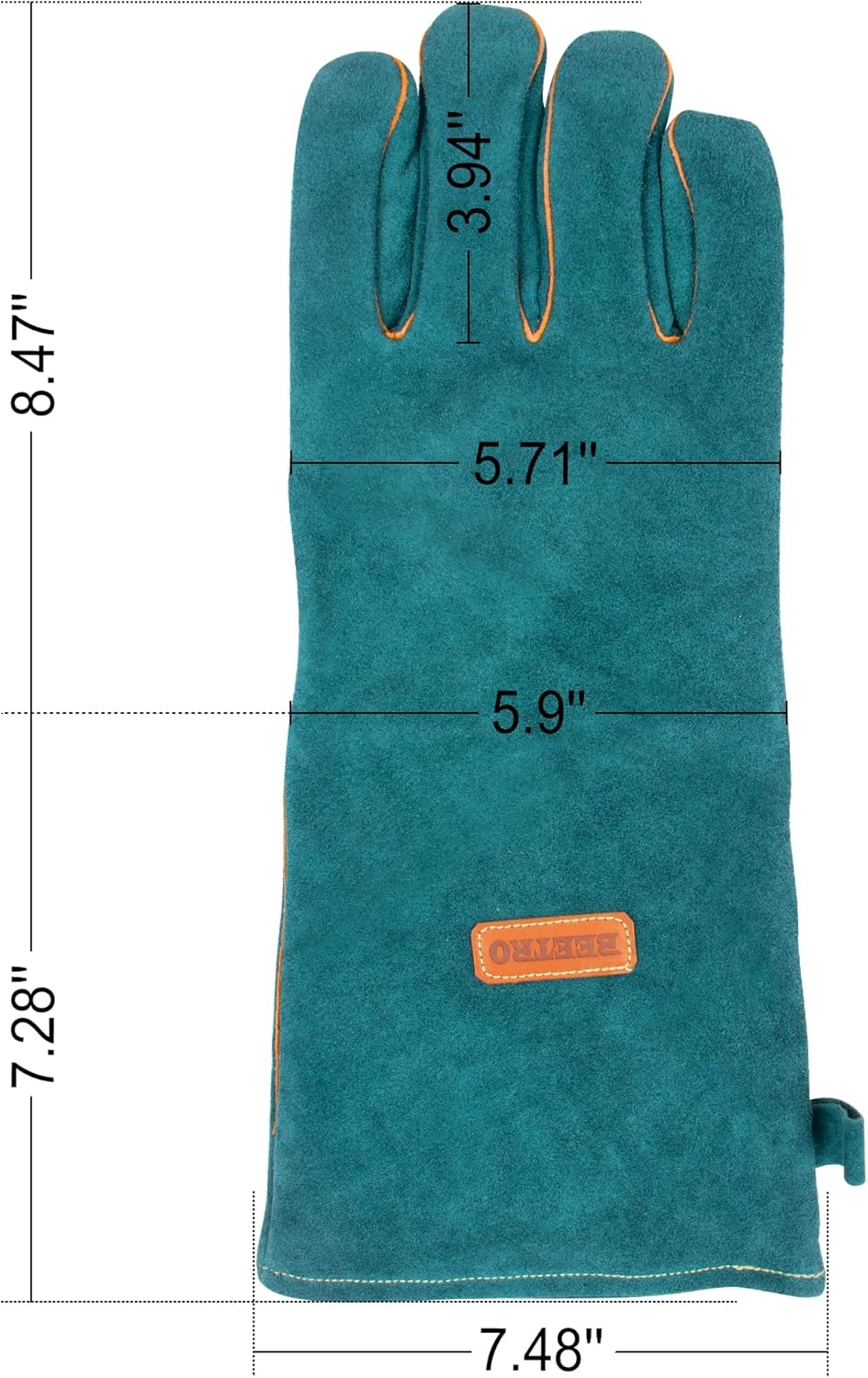 BEETRO 932℉ Heat Resistant Forge/Mig/Stick Welding Gloves for Oven/Grill/Fireplace/Furnace/Stove/Pot Holder/Wood Burner