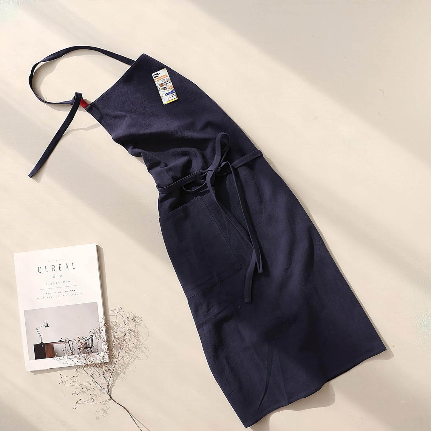 HANEE Kitchen Apron for Women & Men (9 Colors) Linen Cooking Aprons with pocket