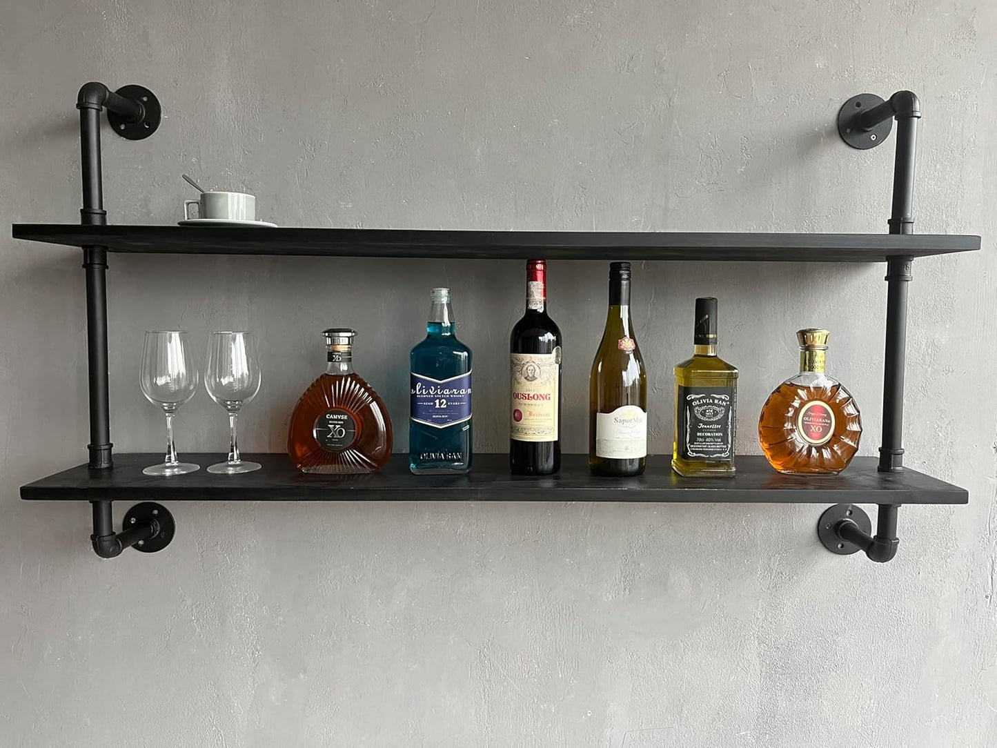 Floating Bookshelf Shelves Industrial Pipe Shelving Pipe Shelves Rustic Wall Shelf 48 Inch Farmhouse Book Shelves for Wall Mounted