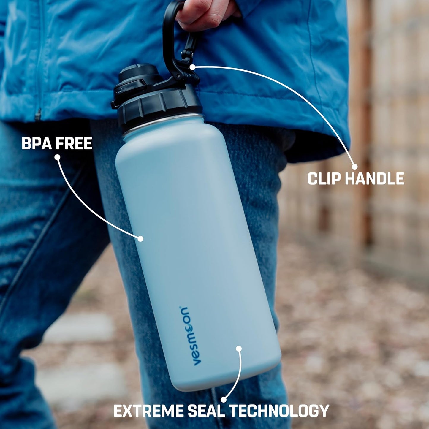 Vessence Tea Infuser Bottle - 32 Oz Insulated Loose Leaf & Fruit Infuser Bottle | Leak Proof with FlowSip Lid