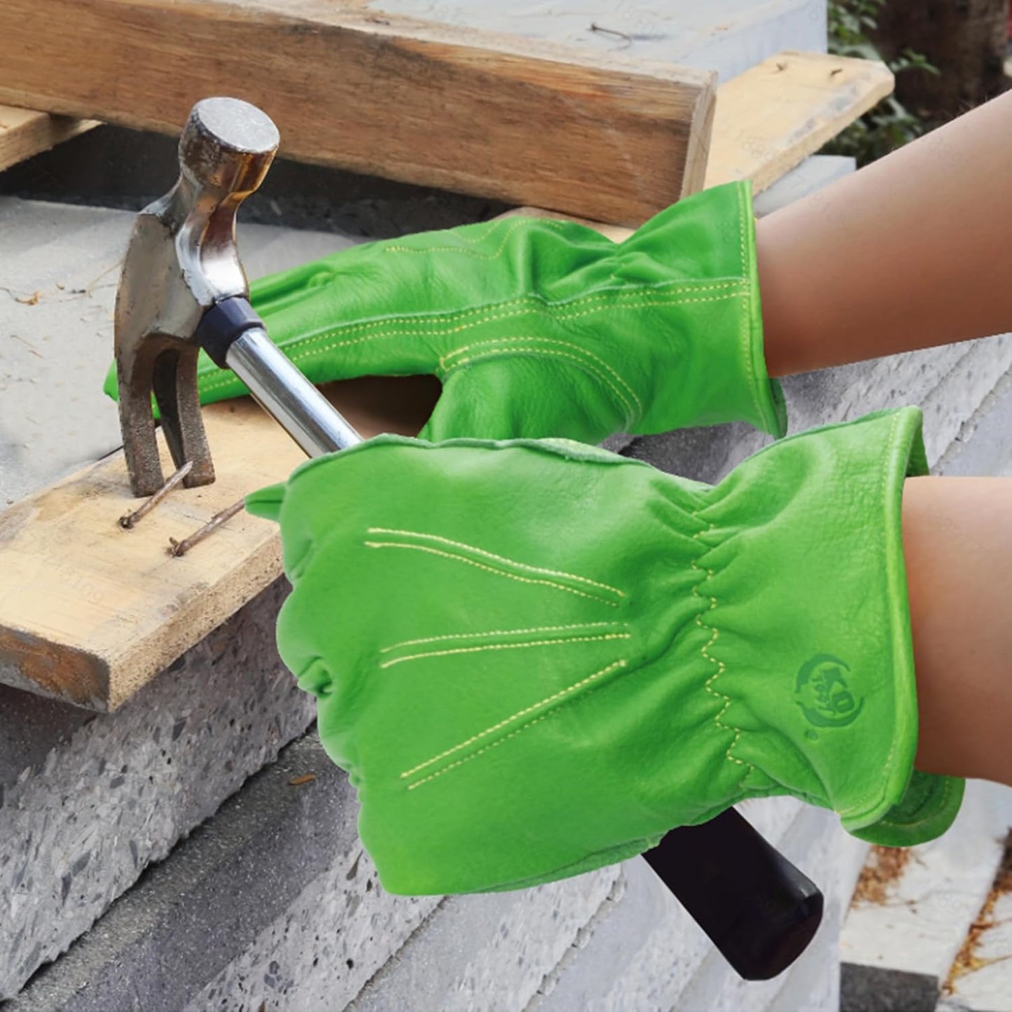 Leather Work Gloves for Men & Women, Reinforced Durable Gardening Gloves,Cowhide Work Gloves,Puncture & Cut Resistant