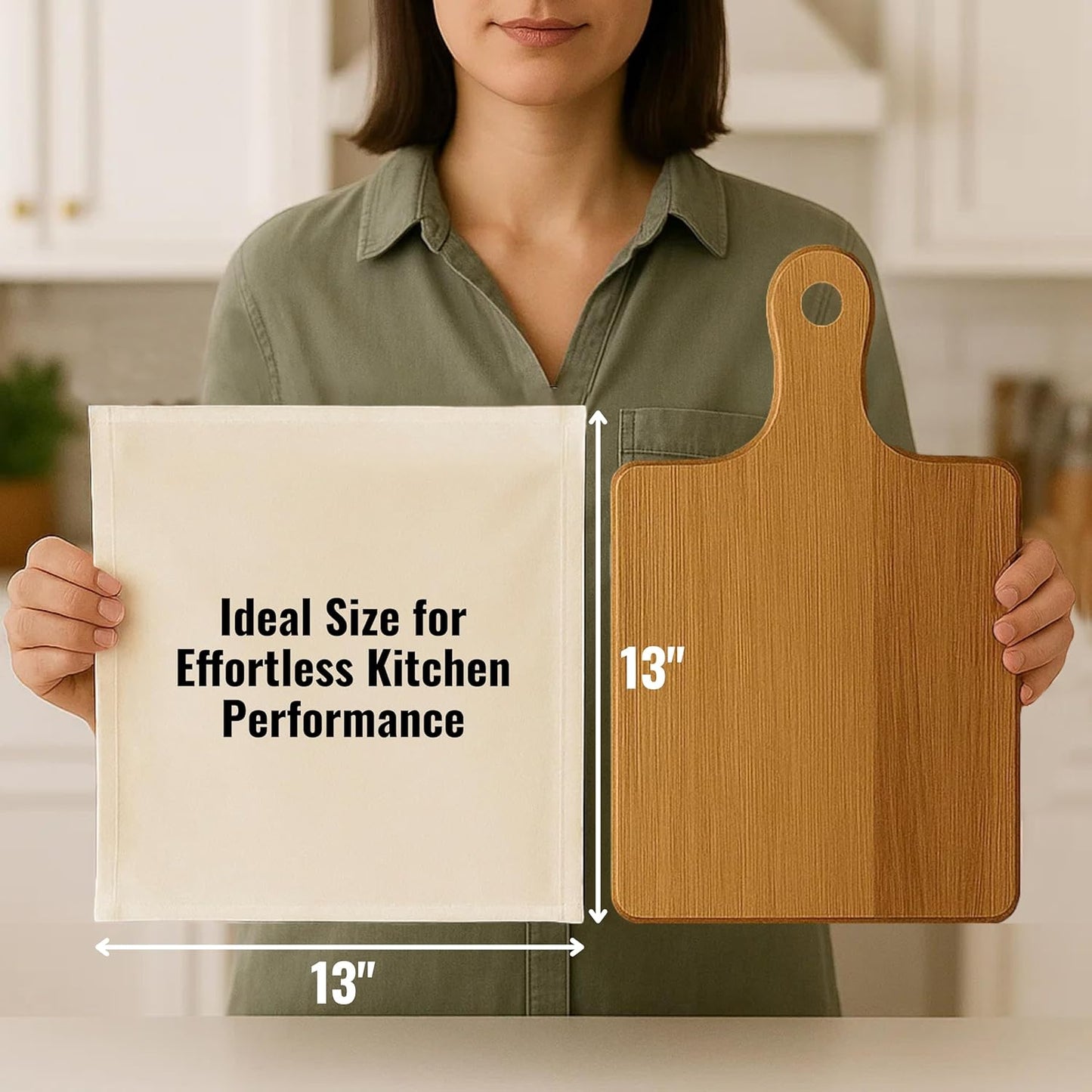 Dish Cloths Cotton - Kitchen Wash Cloth, Shop Towels Absorbent and Lint Free Flour Sack, Dishcloths for Kitchen Washing Dishes, Thick Absorbent Quick Dry Dish Rags, 24 Pack 13"x13" Natural