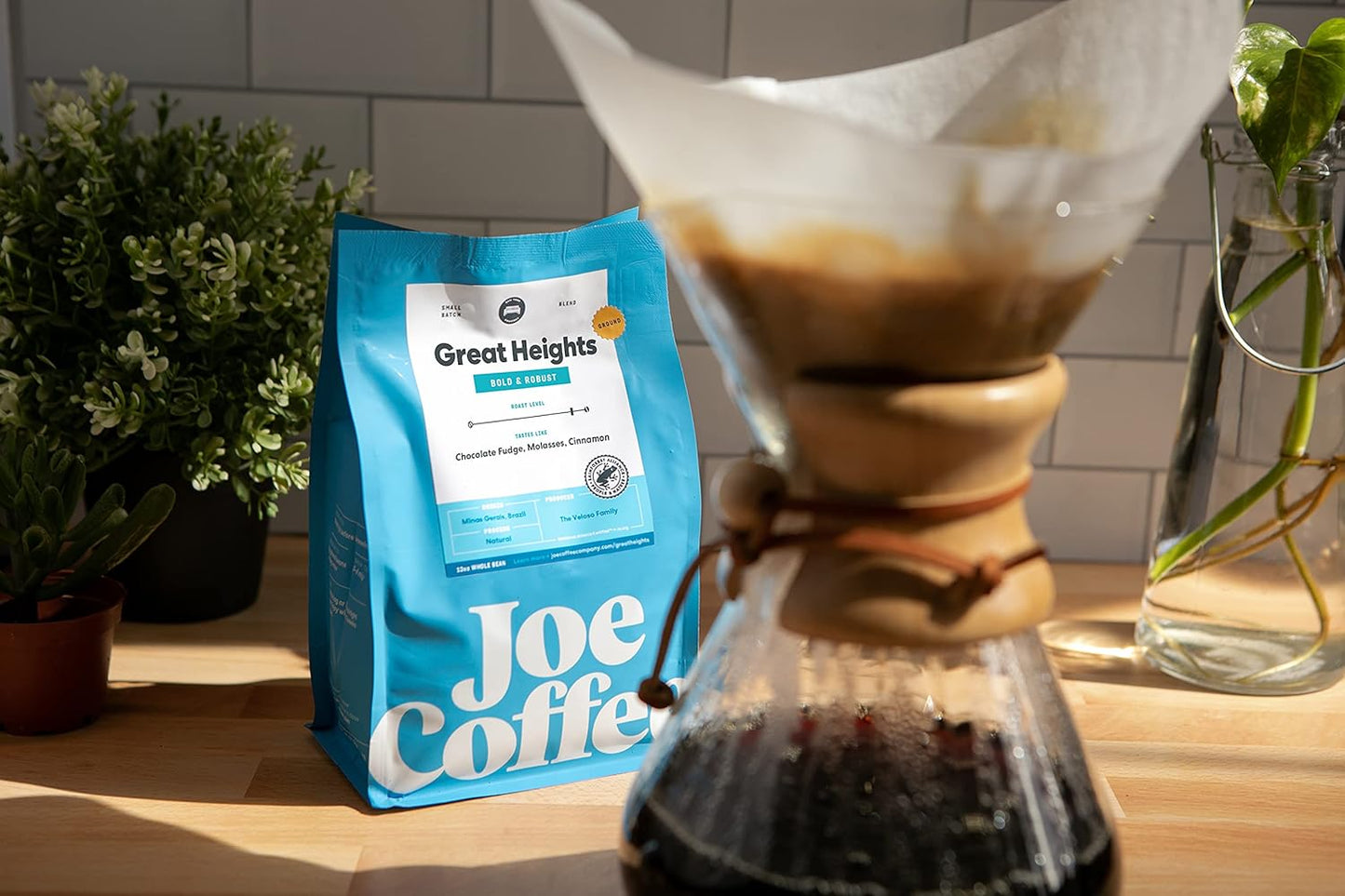 Joe Coffee Company (NYC Roaster), Great Heights Ground Specialty Coffee, 12 oz Bag, Rainforest Alliance Certified, Kosher, Climate Friendly