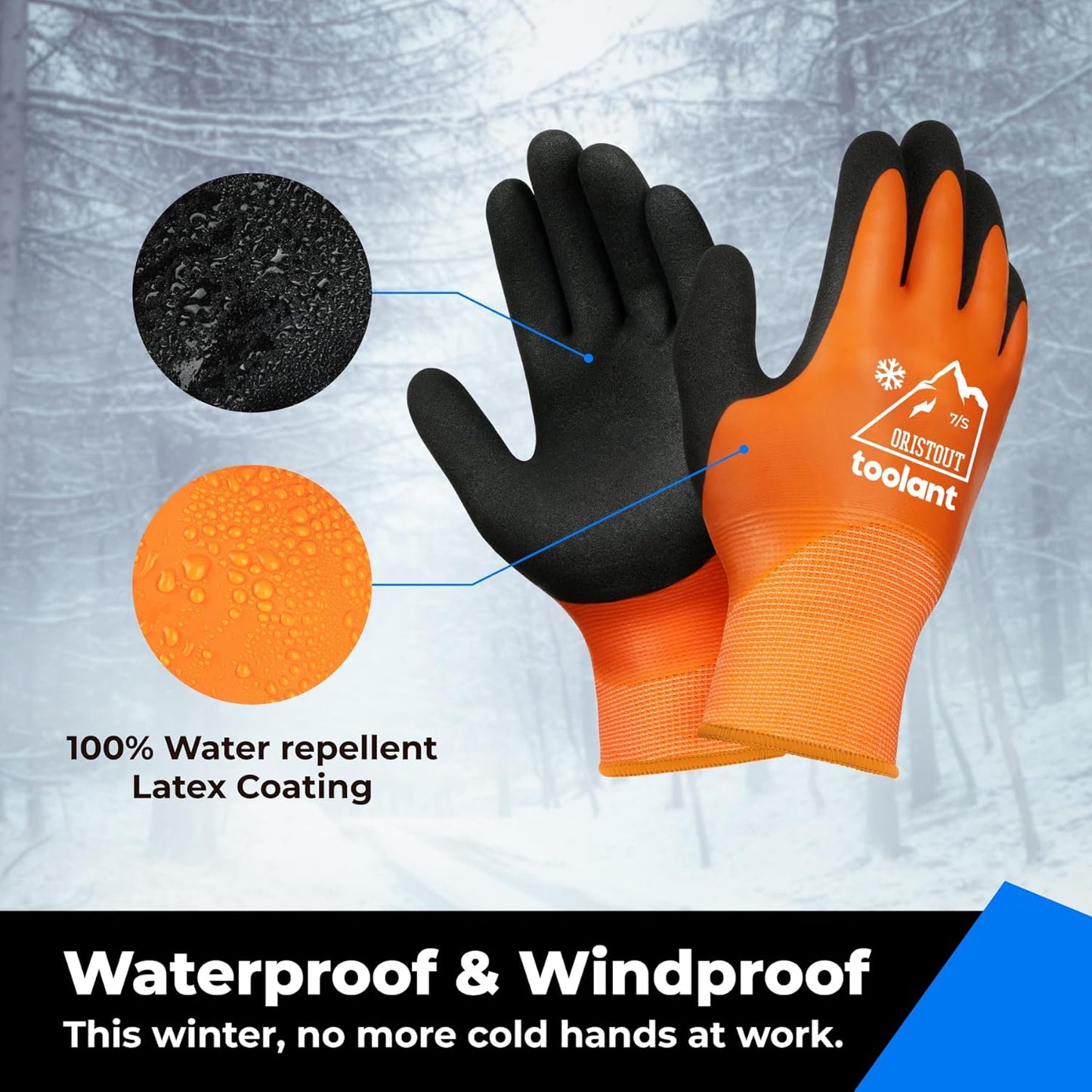 Waterproof Winter Work Gloves for Men and Women, Touchscreen, Freezer Gloves, Thermal Insulated, for Cold Weather