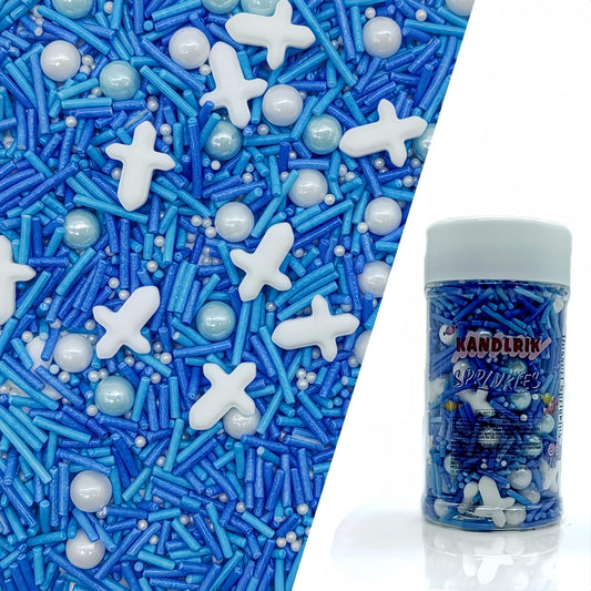White Cross & Blue Series Sprinkles Edible Toppers Cake Decorating Mixed Size Cake Decorations Cupcake Toppers Cookie Decorating Perfect for Cakes,Cupcakes,Desserts Toppings 3OZ