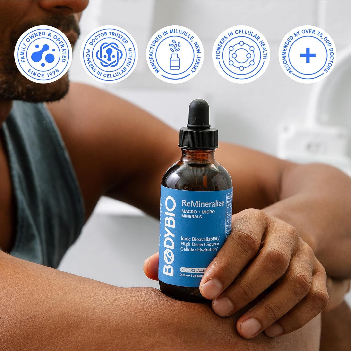 BodyBio ReMineralize - Concentrated Ionic Trace Minerals to Hydrate, Detox, and Revitalize Your Cells - Over 72 Bioavailable Trace Minerals for Rapid Absorption 4 Fl Oz