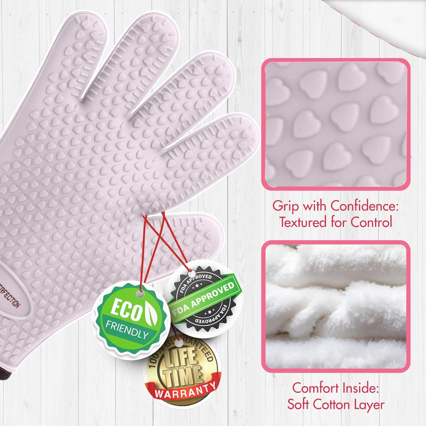 KITCHEN PERFECTION S Silicone Smoker Oven Gloves for Women -Extreme Heat Resistant BBQ Gloves -Handle Hot Food Right on Your Grill Fryer |Waterproof Oven Mitts Cooking Gloves |Superior Set+3 Bonuses