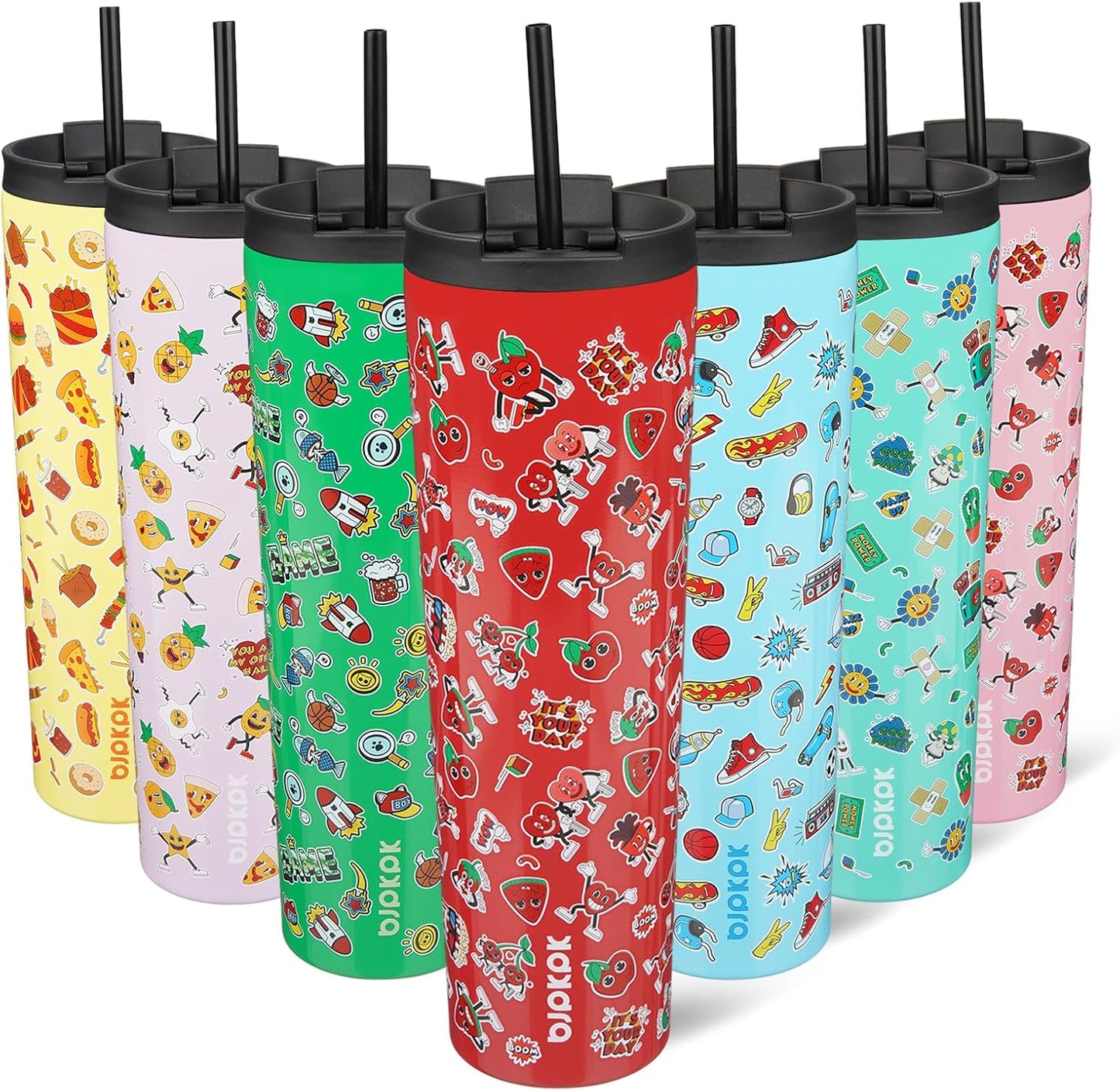 BJPKPK 34oz Skinny Tumbler With lid And Straw Stainless Steel Travel Coffee Mug Insulated Tumblers Cups,Passionate Red