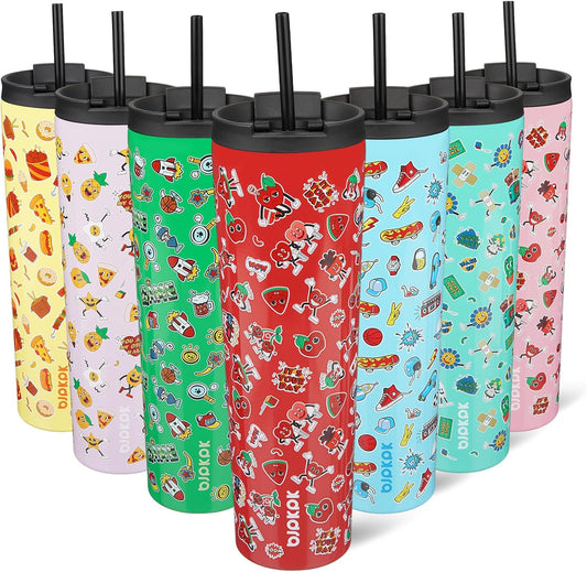 BJPKPK 34oz Skinny Tumbler With lid And Straw Stainless Steel Travel Coffee Mug Insulated Tumblers Cups,Passionate Red