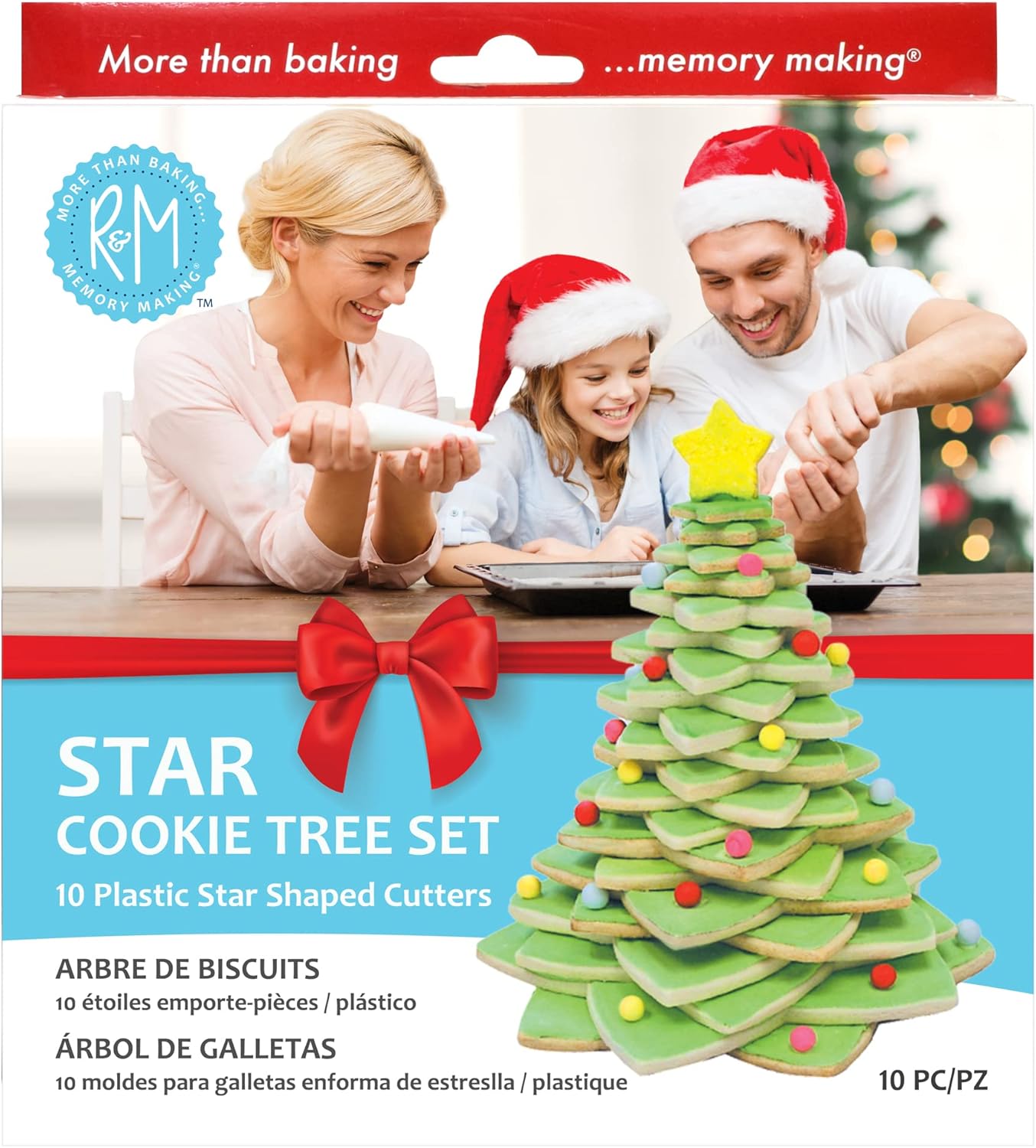 R&M International Star Tree Cookie Cutters to Make 3D Tree, 10-Piece Plastic Set