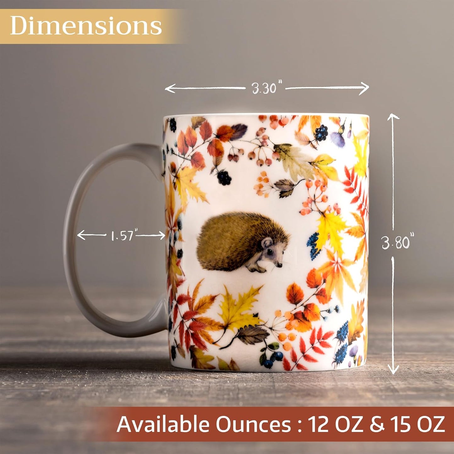 Maison d' Hermine Coffee Mug with Handles Fine Bone China Mugs Pack of One Tea Cups for Hot Beverages Cappuccino Latte Home Restaurant Office Perfect for Gift (Sous-Bois - Foret, 15 Ounce)