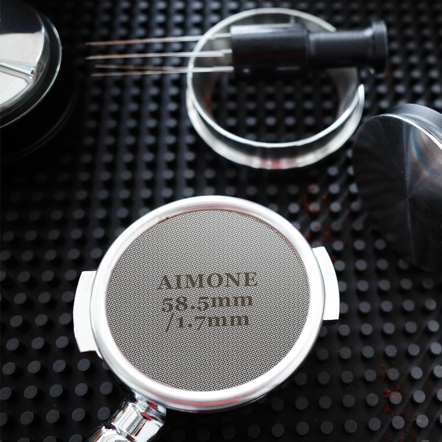 Espresso Puck Screen - Lower Shower Screen Compatible With Espresso Portafilter Filter Basket, Reusable1.7mm Thickness,150μm, 316 Stainless Steel (1, 58.5MM)