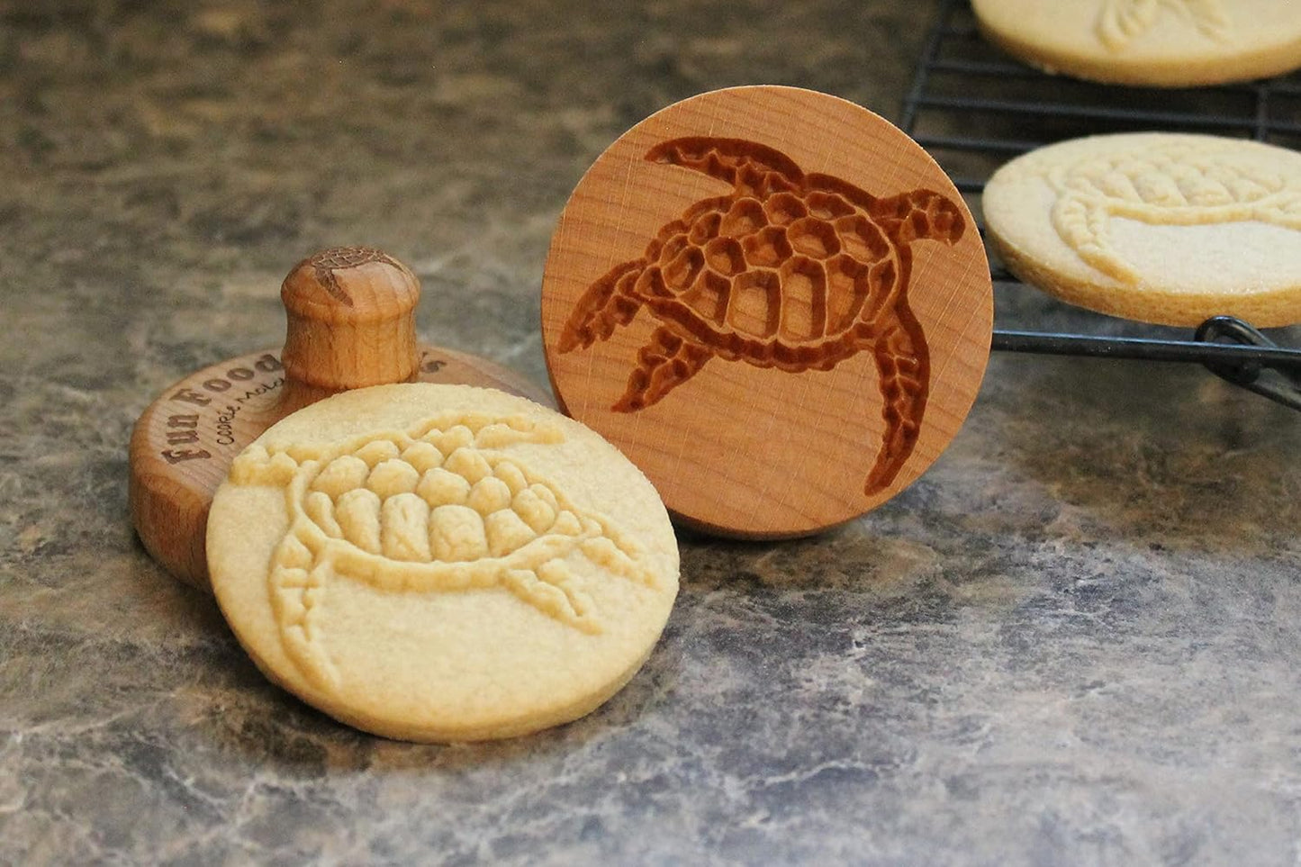 Wood Cookie Stamp, 2.5 Inch (Sea Turtle CS-018)