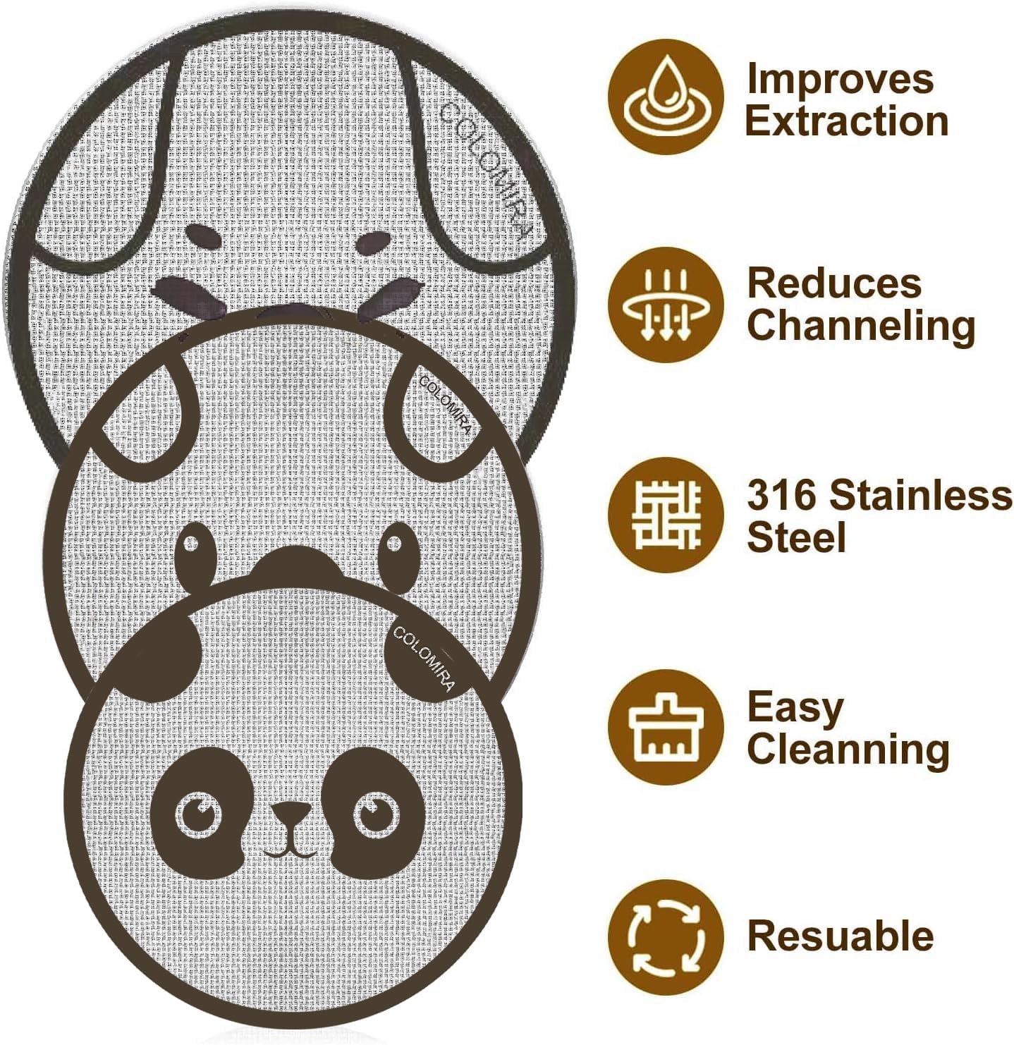 51mm Espresso Puck Screen, Lower Shower Screen, Metal Coffee Reusable Filter for 51mm Espresso Portafilter Basket, 1.7 Thickness(Panda)