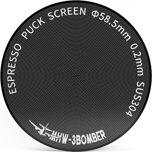 MHW-3BOMBER 58mm Espresso Puck Screen - 0.2mm Ultra Thin Espresso Puck - Metal Reusable Coffee Filter for Portafilter Basket 58mm - Puck Screen with Titanium Coating FG5642-OS