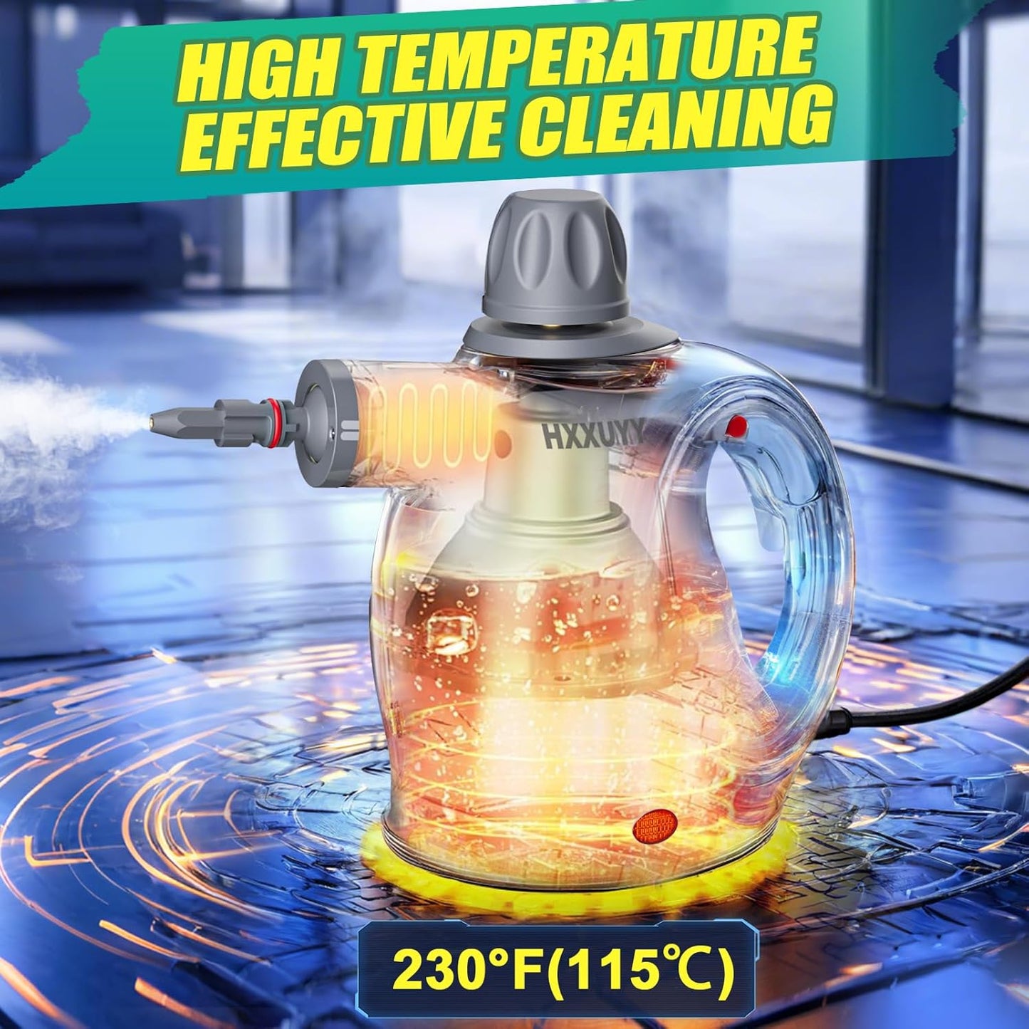 Multi-Surface Handheld Pressurized Steam Cleaner with 13 PCS Accessory ，Portable Steamer for Cleaning, Multipurpose Steam Cleaner for Home/Car/Bathroom/Grease/Upholstery/Floor/Grout and More (White)