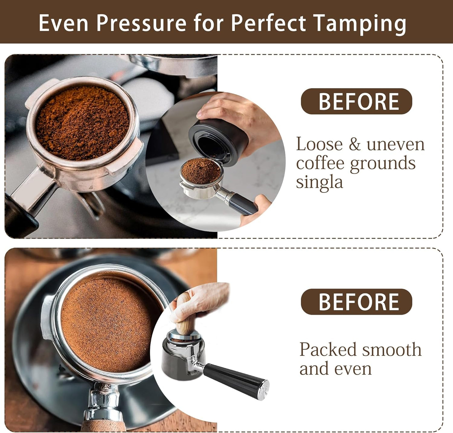 Coffee Tamper Base Compatible with Ninja Espresso Machine ES601/ES701,Handheld Portafilter Support Stand For Ninja Cafe Luxe,Anti-Slip Coffee Accessories Improves Tamping Stability & Extraction Black