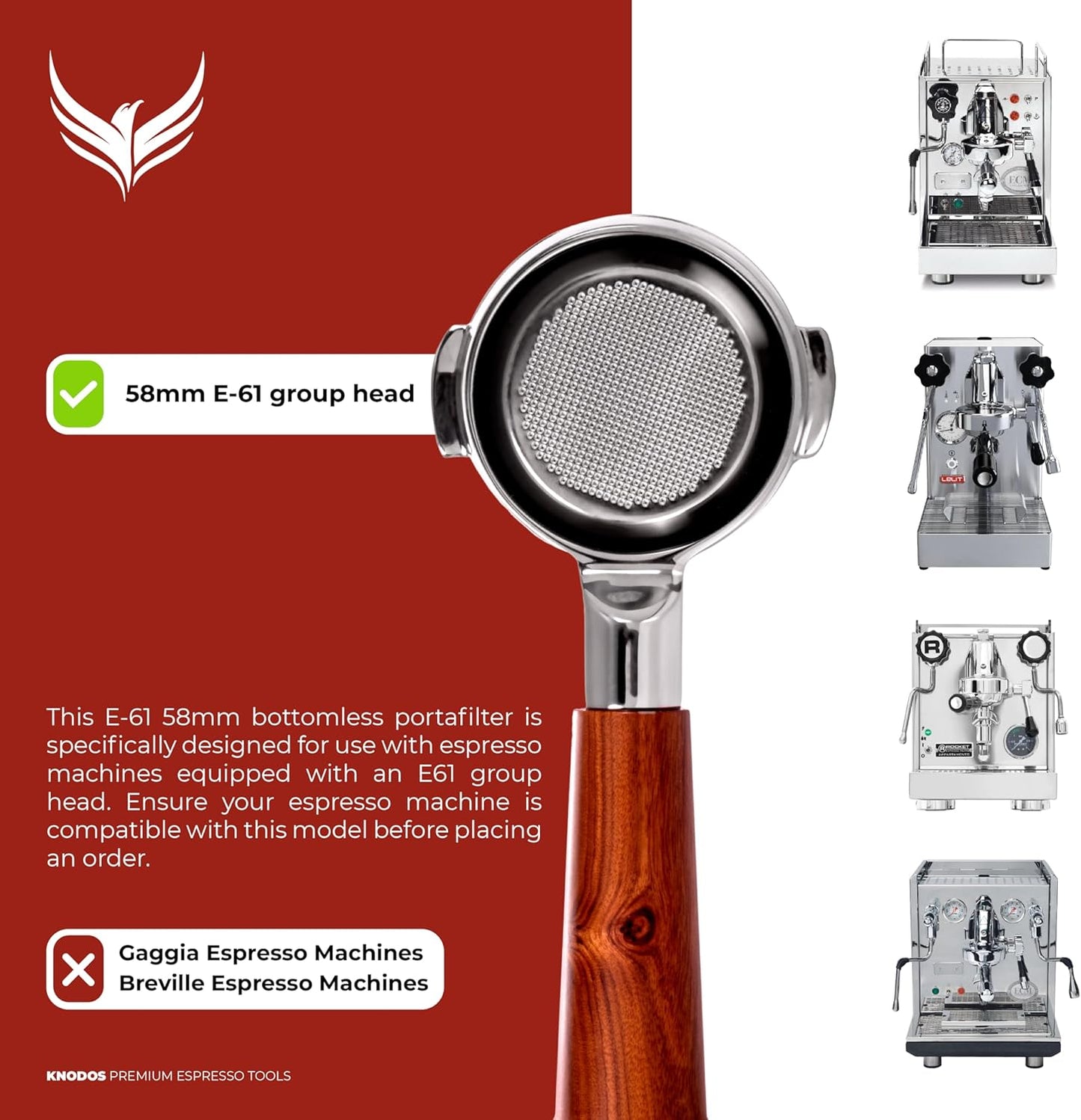 58mm Essential Barista Tools Set for E61 Espresso Machines - Naked Portafilter, Coffee Leveler, Dosing Funnel, Advanced Espresso Tamper, and Needle Distributor