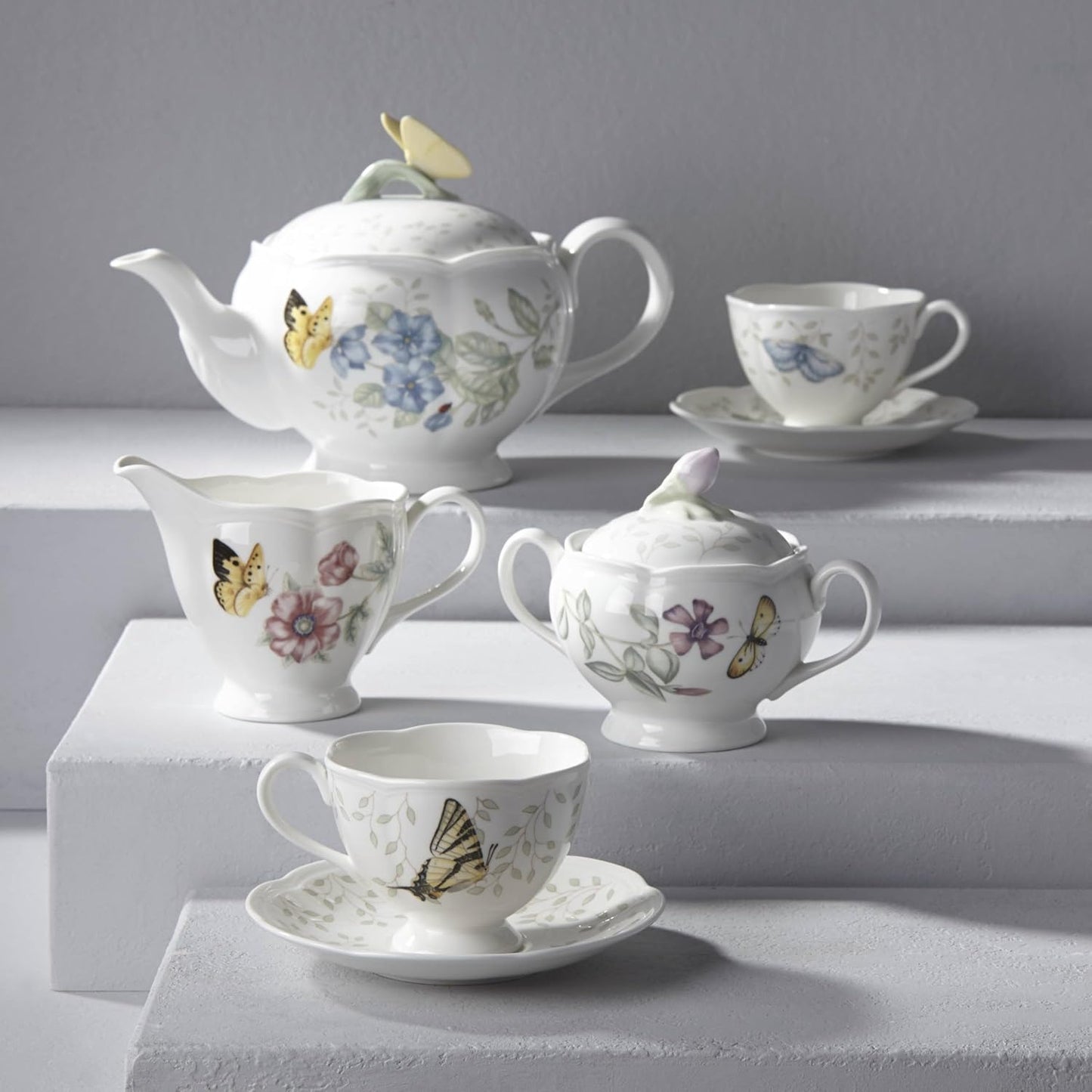 Lenox Butterfly Meadow 8-Piece Tea Set, Service for 2, White