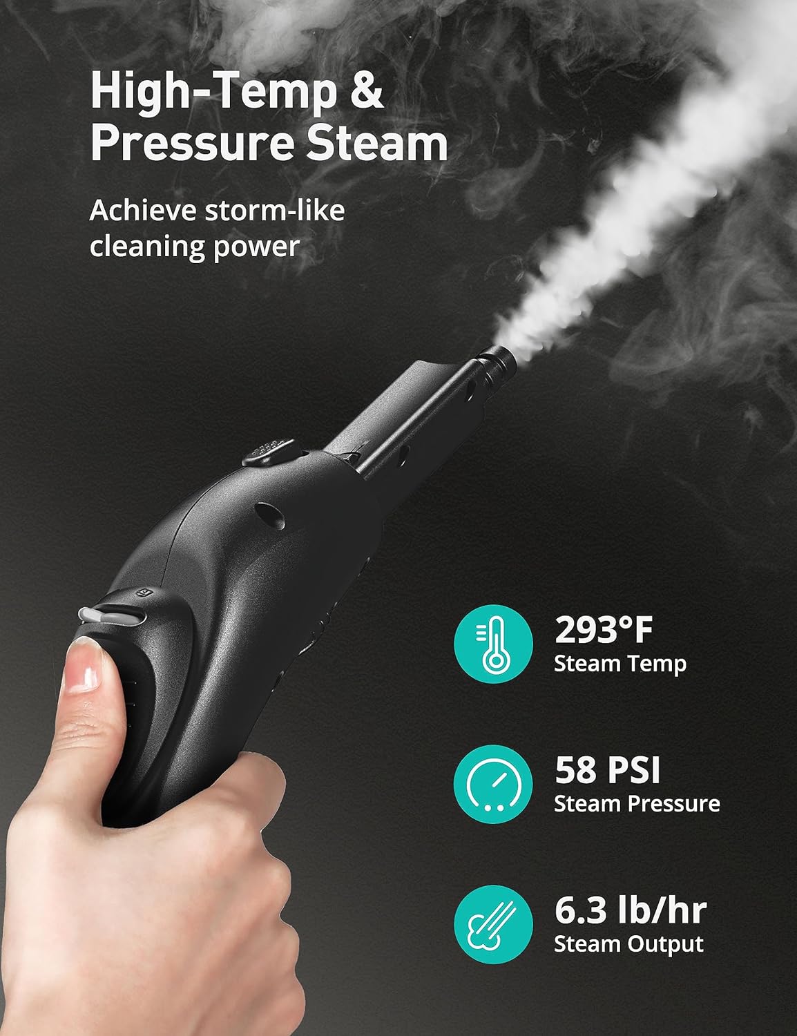 Steam Cleaner, 293°F 58 PSI Powerful Multipurpose Handheld Steam Mop for Home Use, 21 Attachments, 50Oz Capacity, Heavy Duty Steamer for Carpets, Floors, Cars, Tiles, Crack Cleaning, Light blue