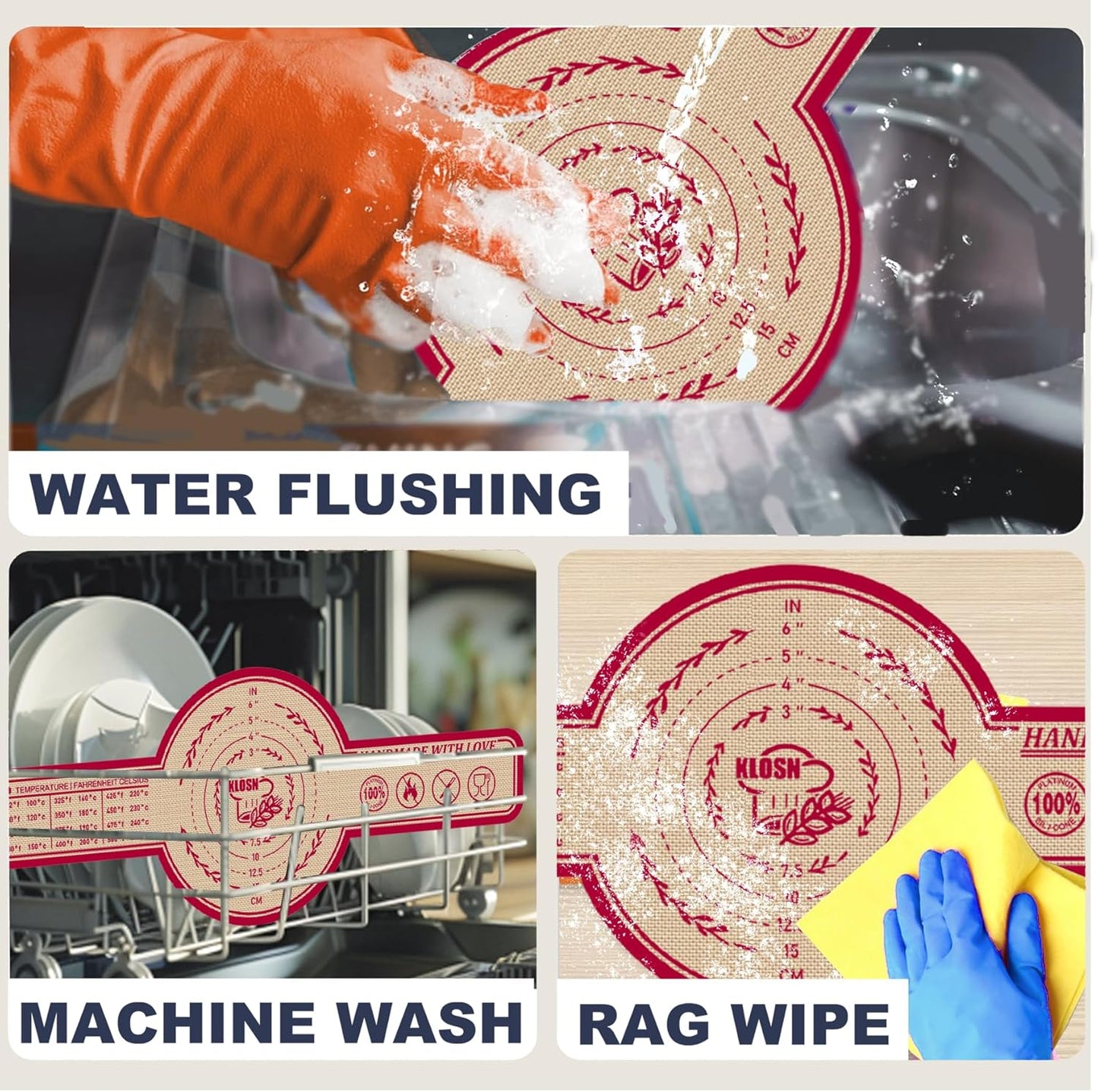 Silicone Bread Sling for Dutch Oven, 2 Pack (8" & 10" Round) – Non-Stick & 500°F Heat Resistant Sourdough Mat, Easy to Clean, Reusable Food-Grade Sourdough Slings - Fits 5–7 qt Dutch Ovens