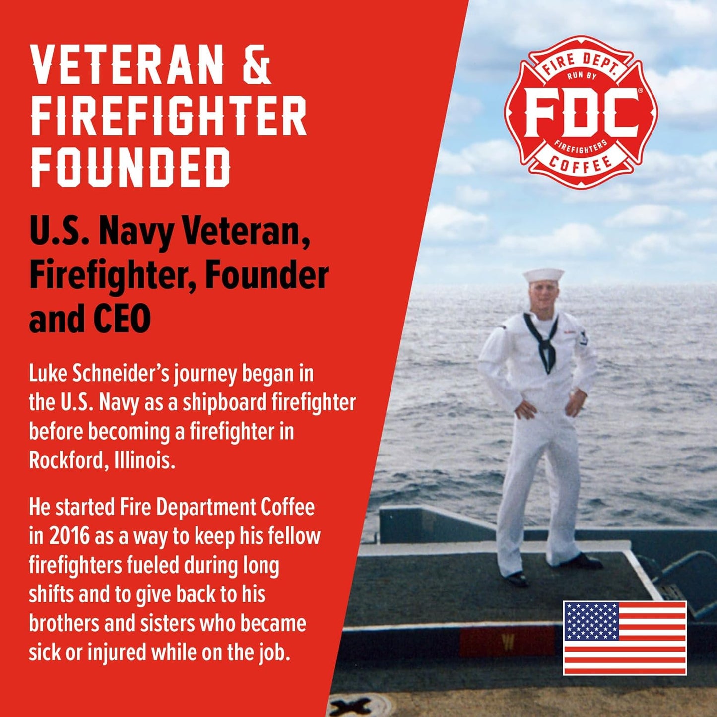 Fire Department Coffee - Gives Back to Firefighters - Bold & Smooth Dark Roast Ground Coffee - Roasted in the USA - Veteran Owned - 12 oz