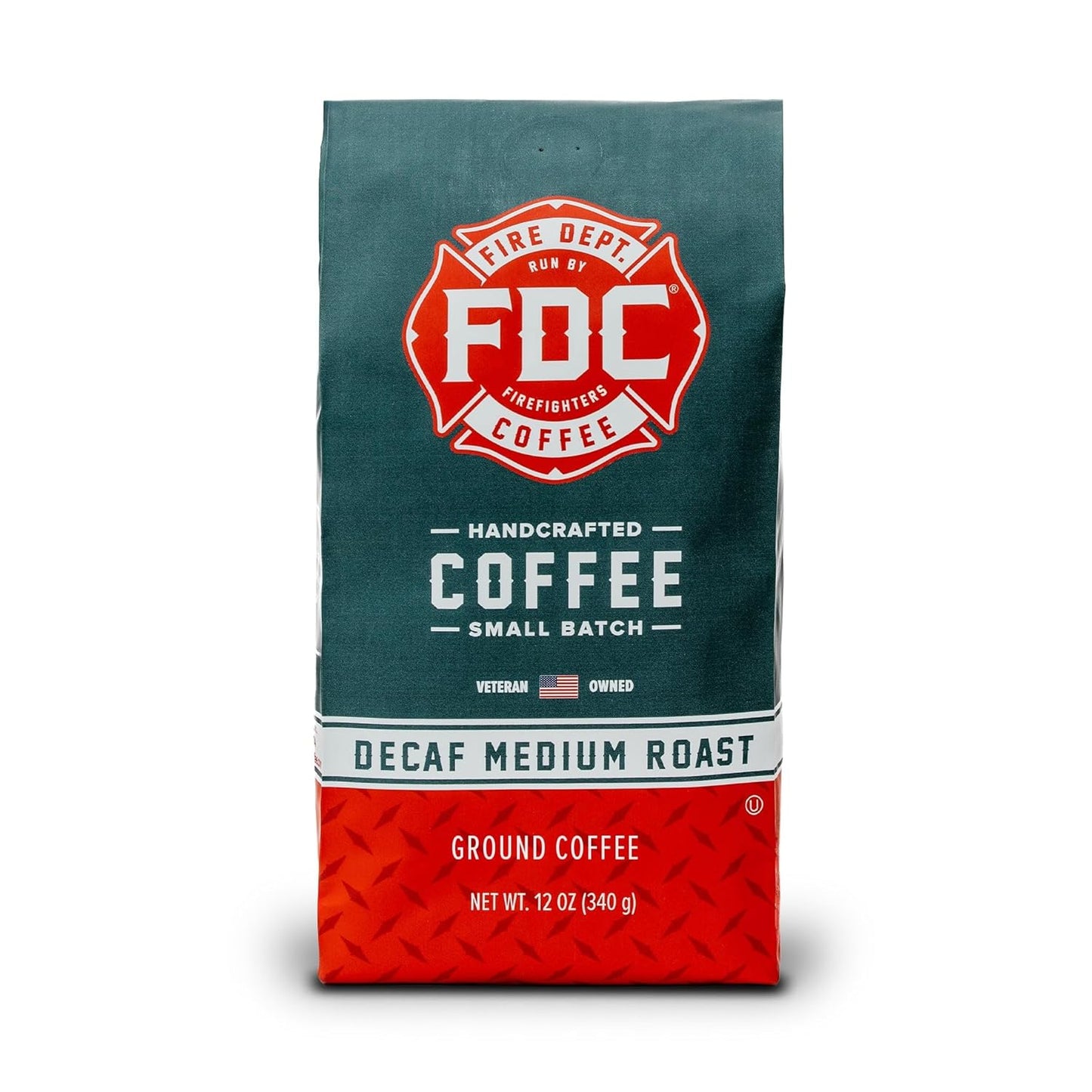 Fire Department Coffee - Gives Back to Firefighters - Premium Decaf Ground Coffee - Roasted in the USA - Decaffeinated Using Natural Mountain Water - Veteran Owned - 12 oz