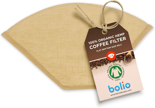 Organic Hemp Reusable Coffee Filter (1, No.2 Flat)