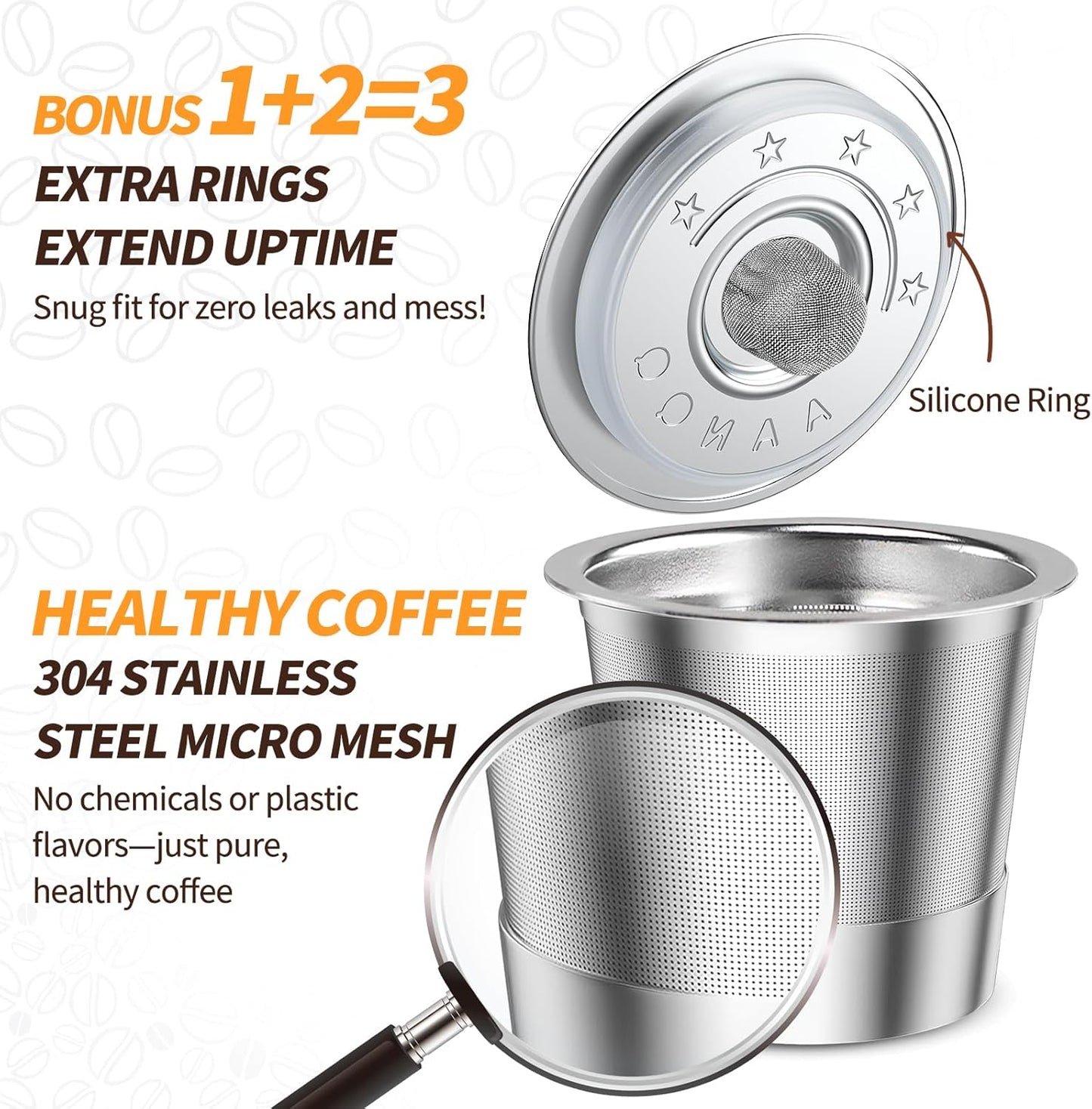 Reusable K Cup Coffee Pods for Keurig 1.0: Stainless Steel Refillable K Cup - Reusable Coffee Filter for Keurig 1.0 Coffee Maker, Permanent, Eco-Friendly, BPA-Free