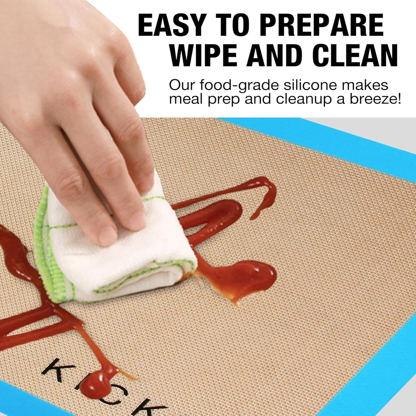 Small Silicone Baking Mats Quarter Sheet Non Stick Reusable Silicone Oven Liners, BPA Free, Food Grade Baking Mats for Cookies, Macarons Bread & Pastry, Toaster Pad Set of 3 Pack 11.6'' x 8.5''