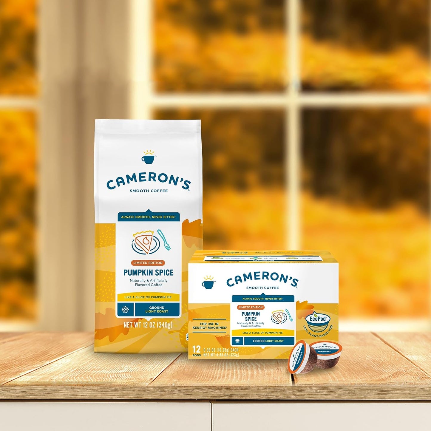 Cameron's Coffee Holiday Roasted Ground Coffee Bag, Flavored, Pumpkin Spice, 12 Ounce (Pack of 6)