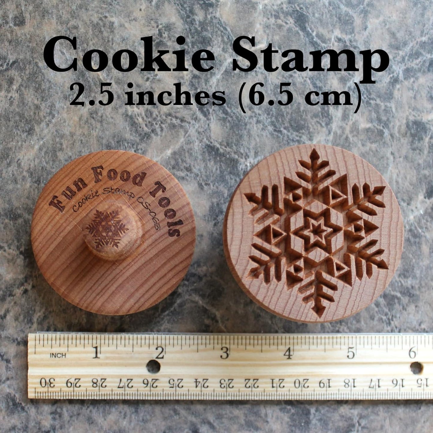 Wood Cookie Stamp, 2.5 Inch (Snowflake 4 CS-063)