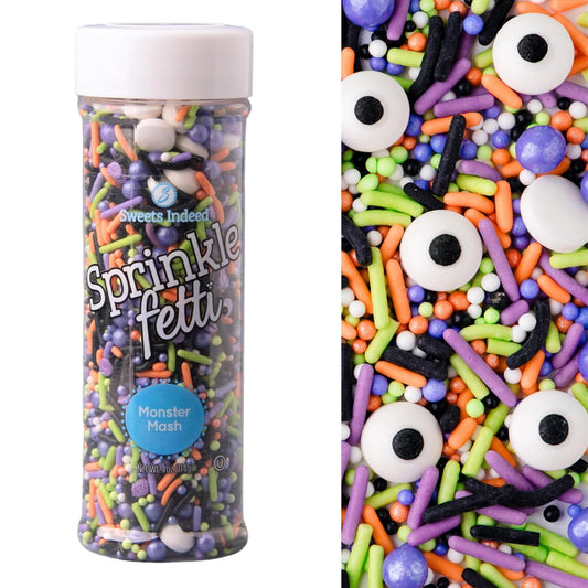 Sweets Indeed Sprinklefetti Monster Mash Sprinkles – 4 oz Jar | Halloween Sprinkle Mix with Candy Eyeballs, Jimmies, Nonpareils & Confetti | Cupcake & Cake Decorations