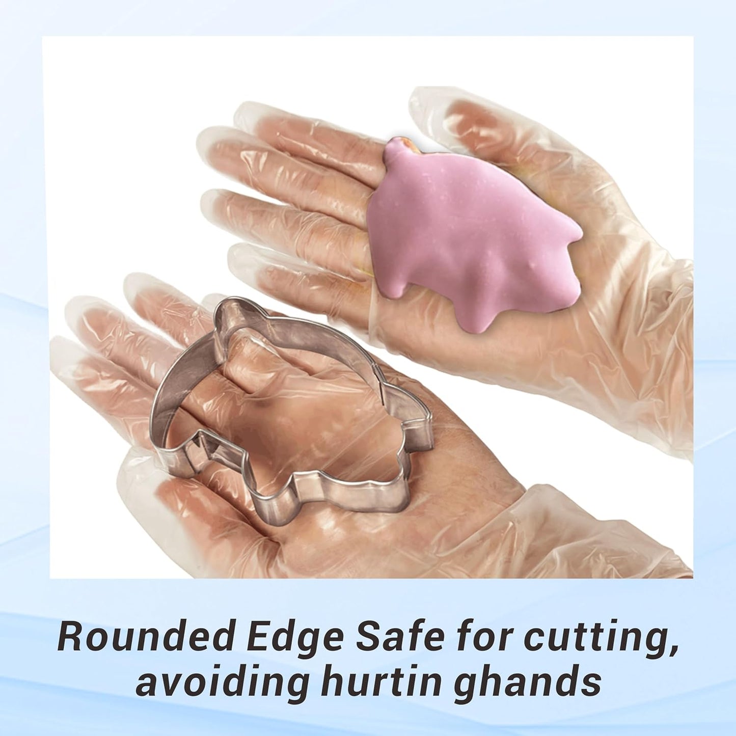 6PC Stainless Steel Pig Cookie Cutters Mexican - 5.5", 4.5", 4", 3.5", 2.5", 2.0"，Perfect for Mexican Concha Bread - Concha Cutter and Concha Stamp，Baking Tools for Pig Shaped Pastry and Bread Making