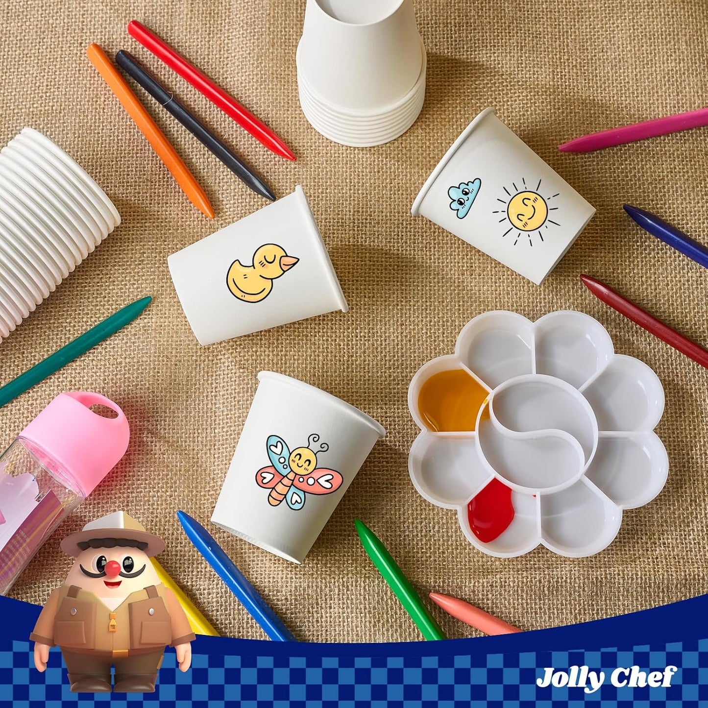 JOLLY CHEF 500 Count 5 oz Paper Cups, Disposable Bathroom Mouthwash White Drinking Cups for Home, Office, School, Store Use