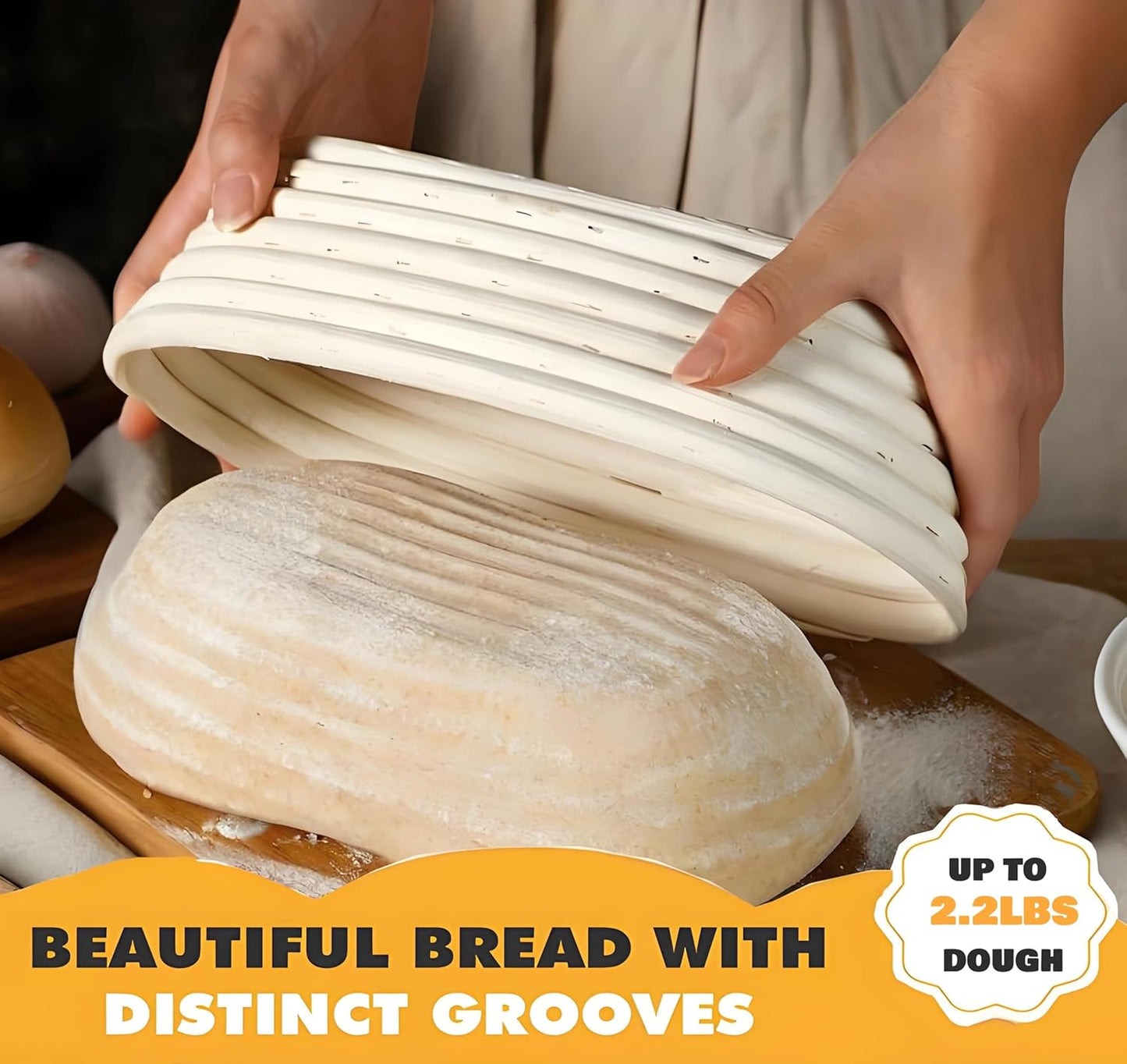 Sourdough Starter Kit, 10" Oval Banneton Sourdough Bread Baking Supplies with Bread Scoring Lame, Scrapers, Dough Whisk, Sour dough Bread Proofing Basket Tools for Fermentation