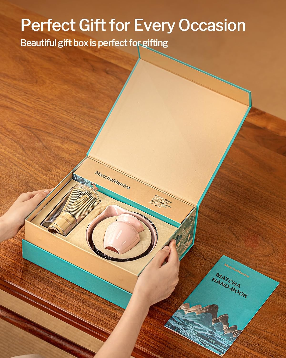 Artisan Matcha Whisk Set - 8 Pcs Premium Matcha Set with Bowl (Chawan), Bamboo Whisk & Tools | Matcha Kit for Making Breakfast/Latte | Gift for Matcha Lovers (Sakura Pink)