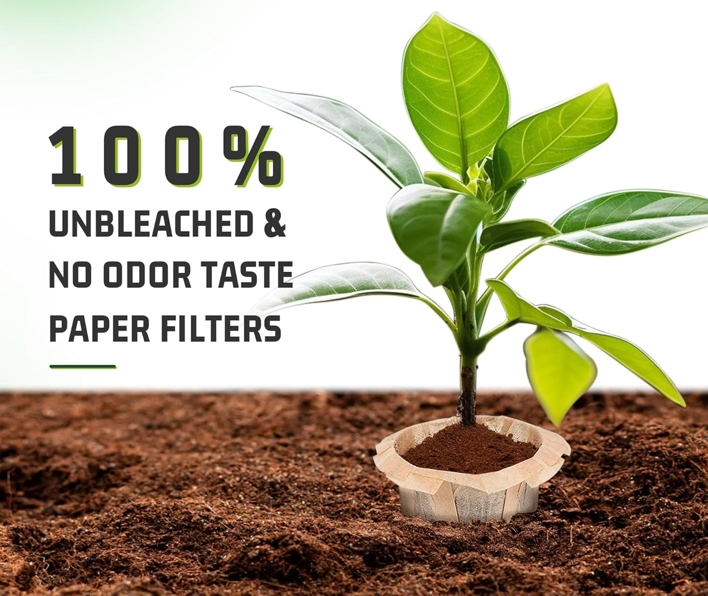 VIVI SKY K cup Coffee Paper Filters with Lid Disposable for Keurig, Fits All Keurig Single Serve Filter Brands (Natural with Lid, 300)