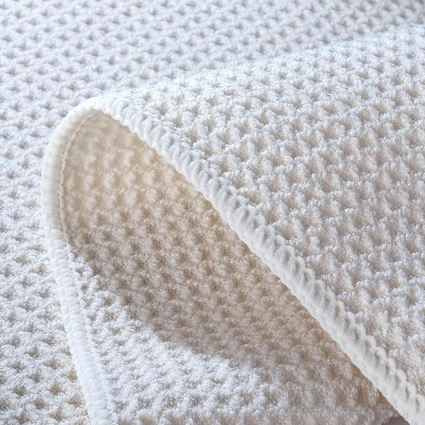 POLYTE Premium Microfiber Kitchen Dish Hand Towel Waffle Weave 12 Pack (16x28 in, Dark Blue, Gray, Off White)