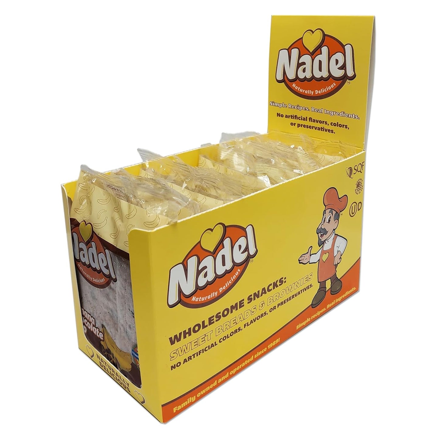 Nadel - NATURALLY DELICIOUS BANANA CHOCOLATE CHIP CAKE SLICES (12 Pack) Sweet Breads & Cakes, Back to School lunch snack, breakfast bar