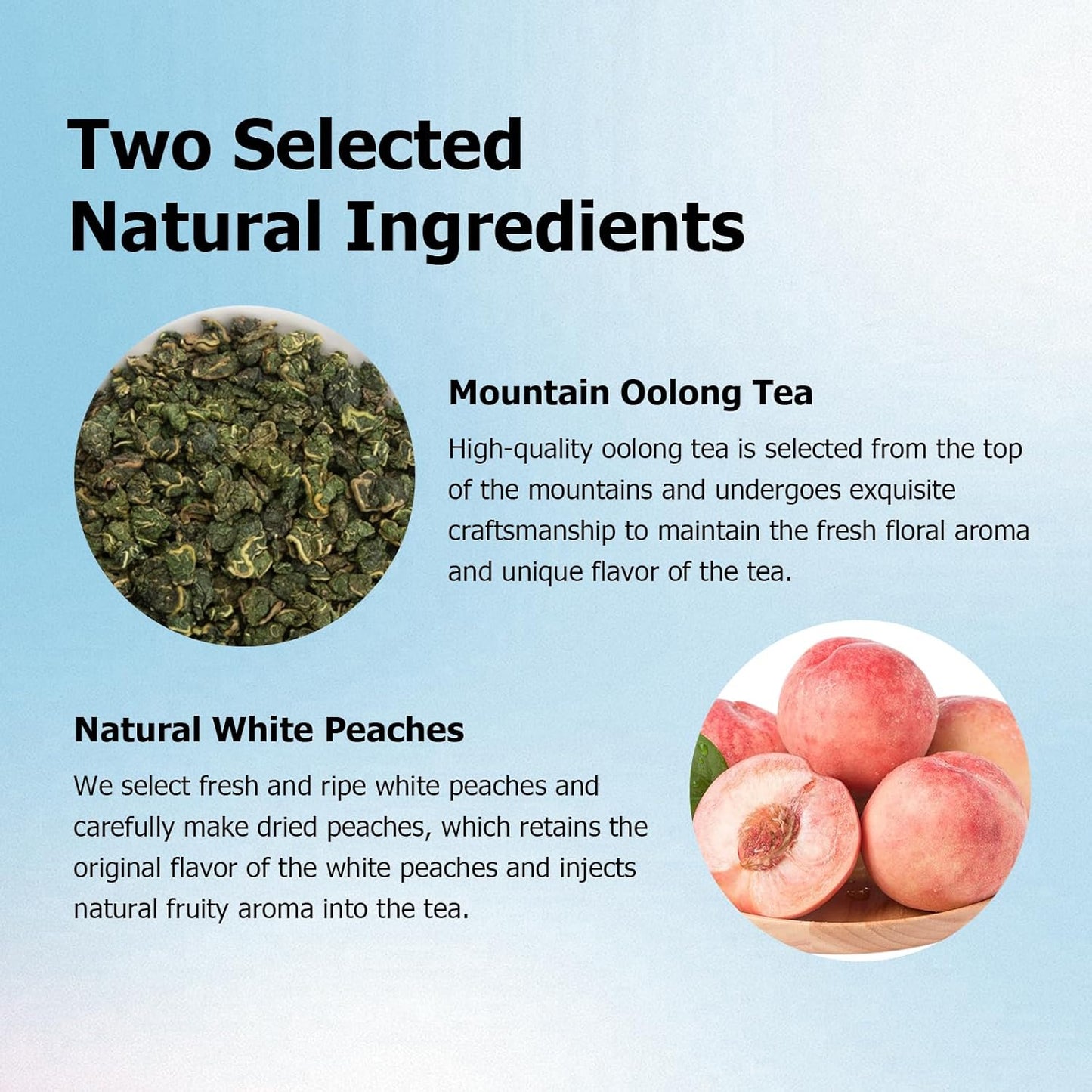 HANFANGLING White Peach Oolong Tea, Refreshing, Caffeine Alternative, Fresh Sweetness of White Peach and Aromatic Taste of Oolong Tea Loose Leaf