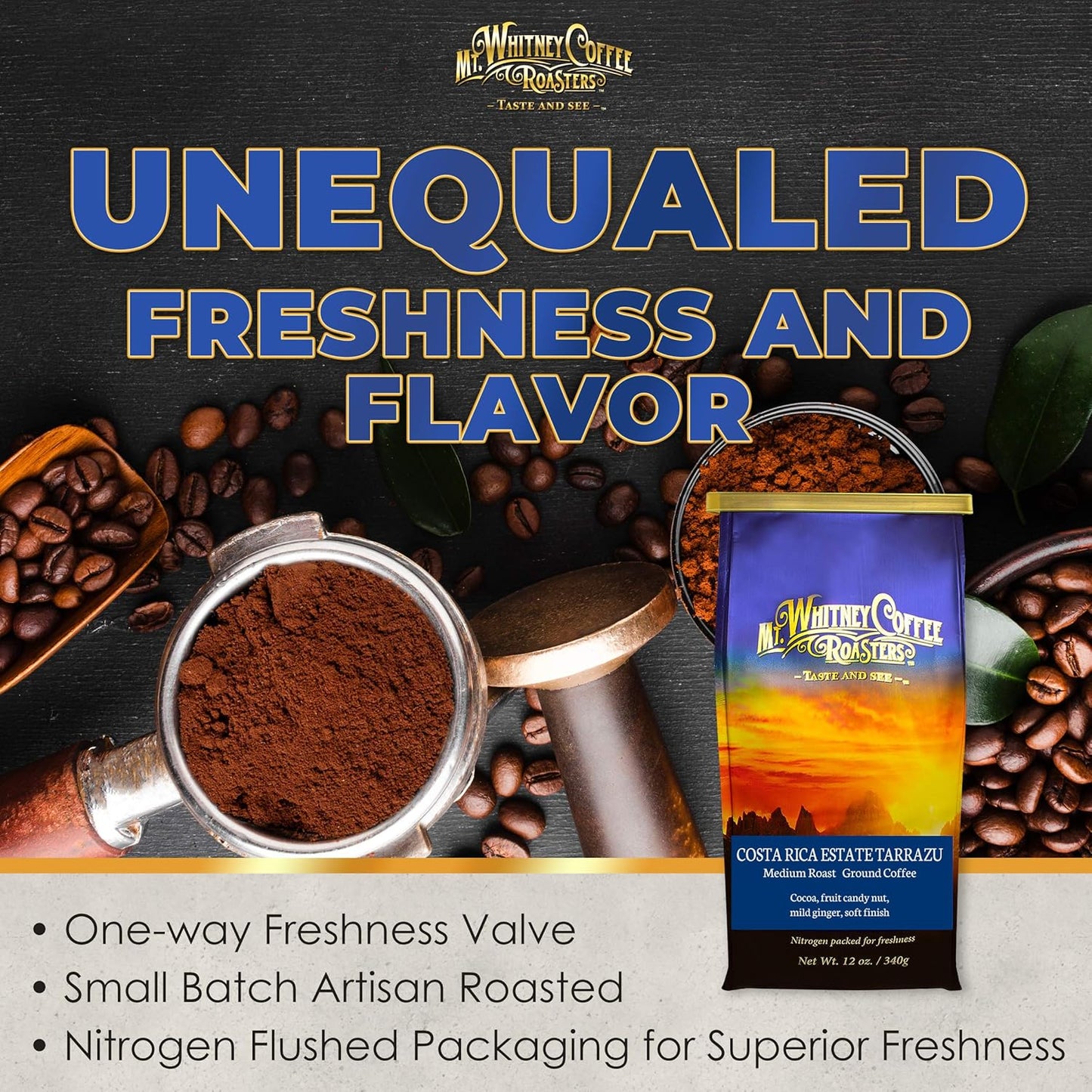 Mt. Whitney Costa Rica Estate Tarrazu Low Acid Coffee (Ground, 12 Oz)