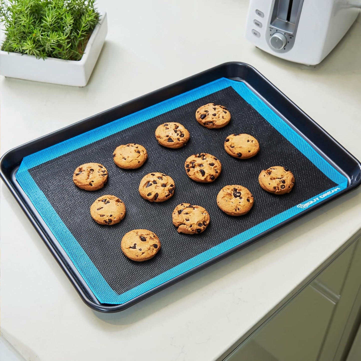 3PCs GUY DREAM Perforated Silicone Baking Mat 11-4/5" x 15-3/4" - 1 Choux Mat, 1 Eclair Mat and 1 Blank Mat for Baking Cookie- Steaming Mesh For Half Size Cooking Sheet- Non-Stick Reusable Oven Liner