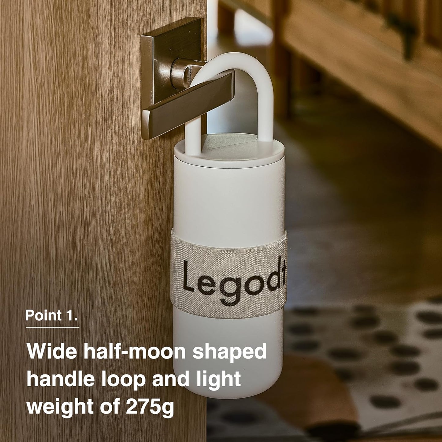 Odense Legodt Loop Tumbler 20oz with Lid and Handle - Insulated Tumbler with Leak-Resistant Lid - Double Stainless Steel Travel Coffee Mug, Water Bottle, Keeps Drinks Hot or Cold(Vanilla Cream)