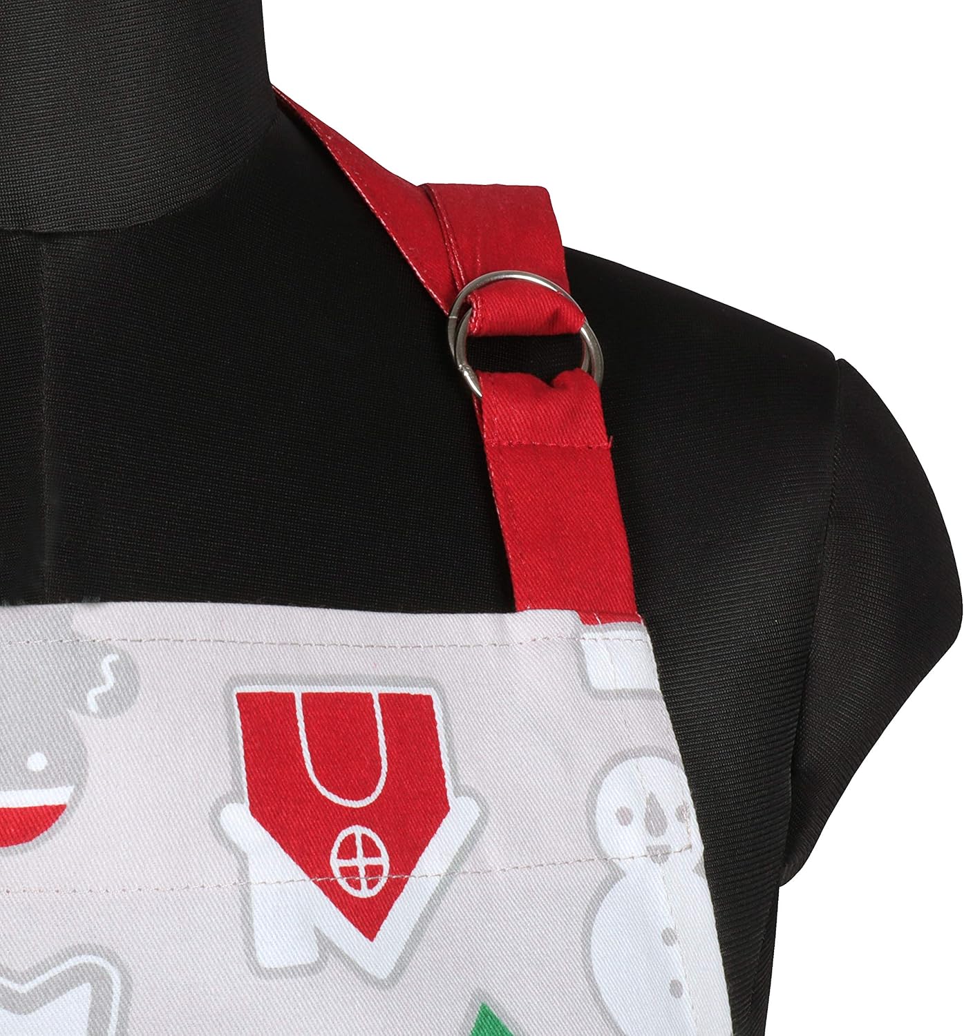 AMOUR INFINI Cotton Aprons for Women with Pocket, Adjustable Strap & Waist Ties - Washable Aprons for Baking, Cooking, Gardening (27.5 x 33 Inches - Christmas Fun)