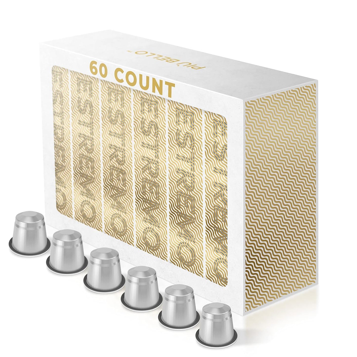 Piu Bello Espresso Estremo Coffee Pods – Espresso Coffee Pods for Nespresso Original Machines – Compatible Capsules Pack – Rich & Balanced Taste – Strong Italian Espresso Flavor – Kosher Certified (60 Count, Single Flavor)